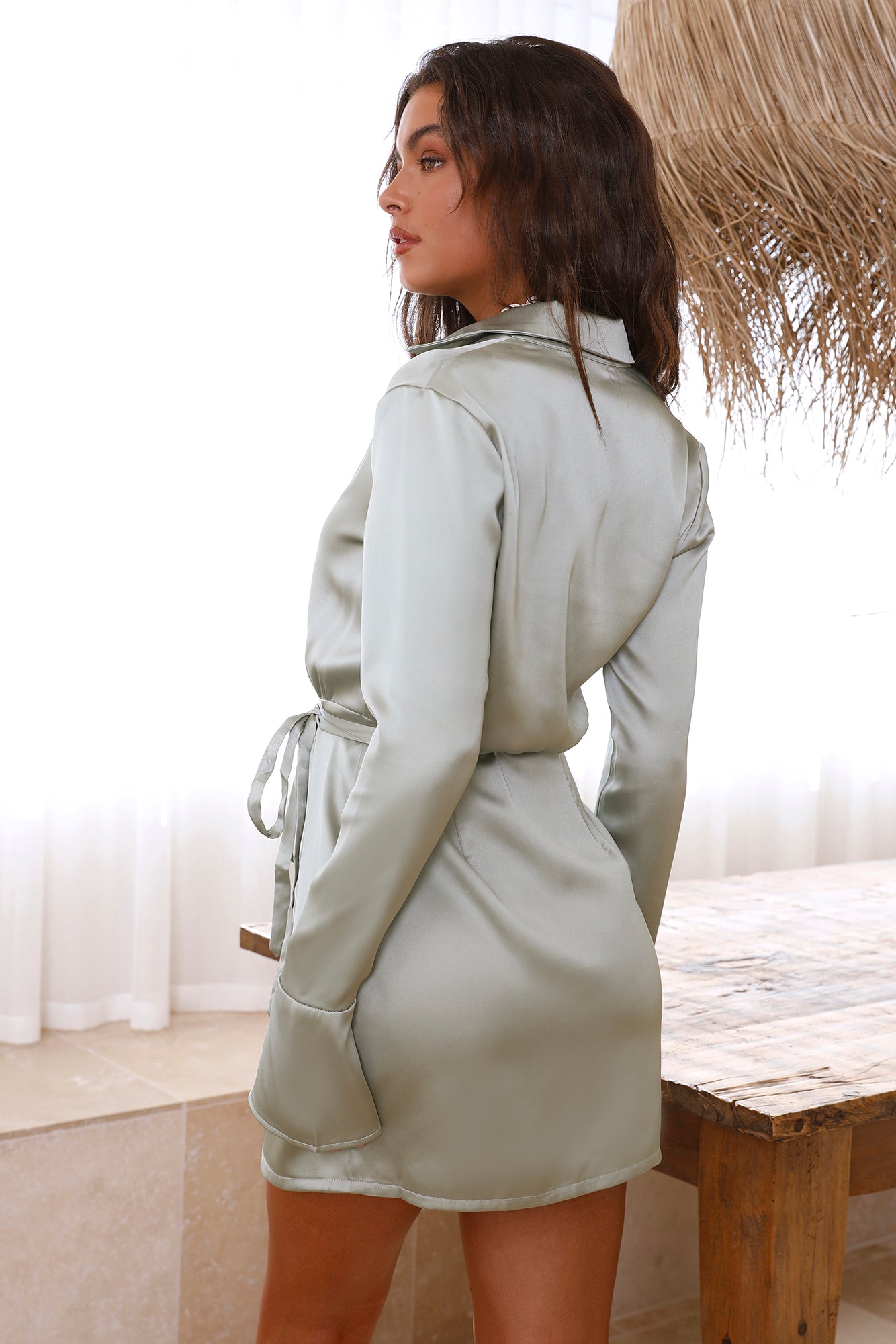 Wondering Why Mini Dress Sage-Seaa Fashion