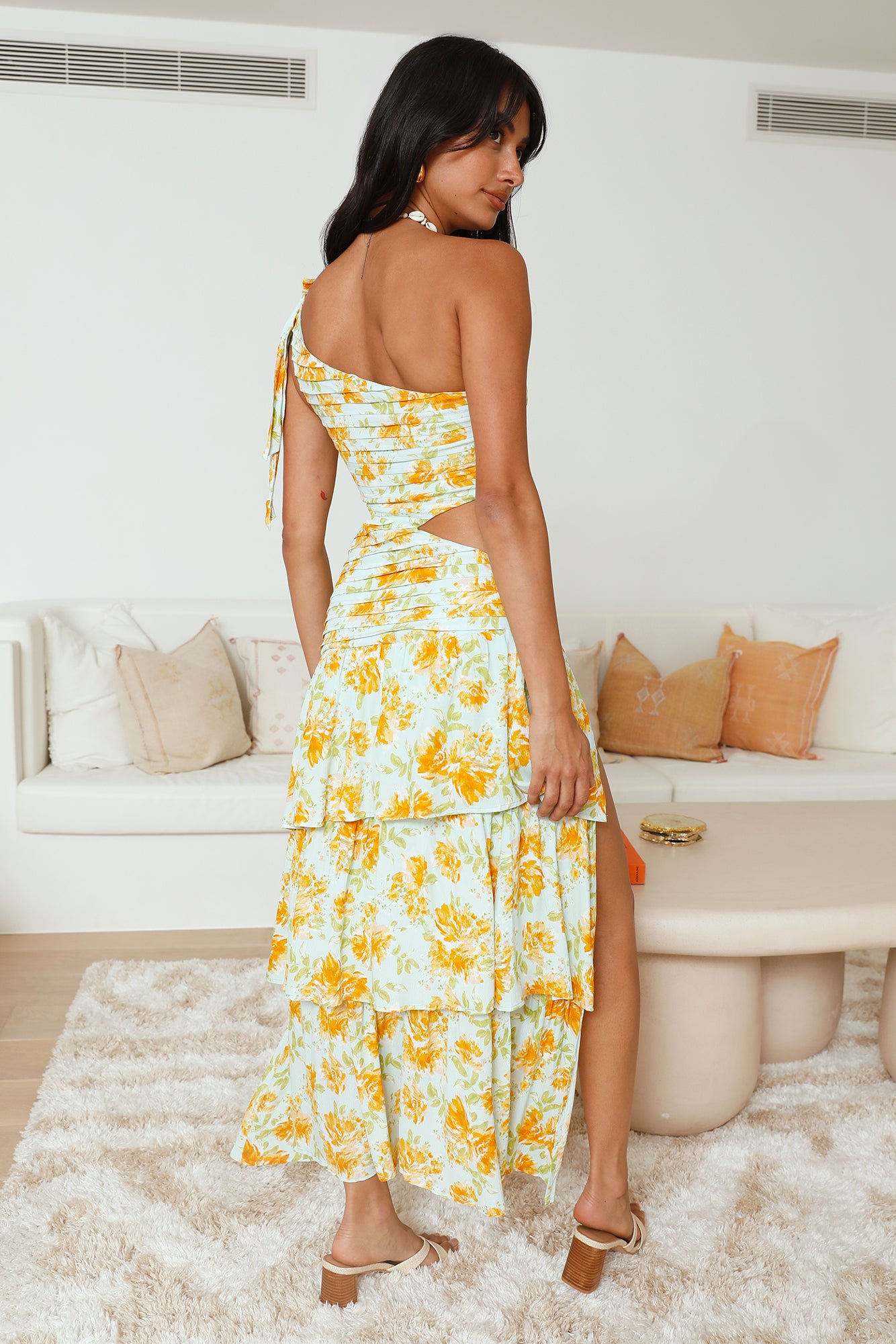 Party On The Coast One Shoulder Maxi Dress Blue-Seaa Fashion