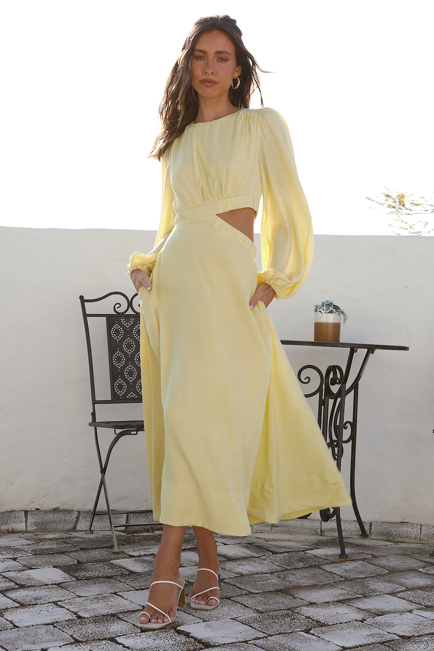 Miles Apart Maxi Dress Yellow-Seaa Fashion