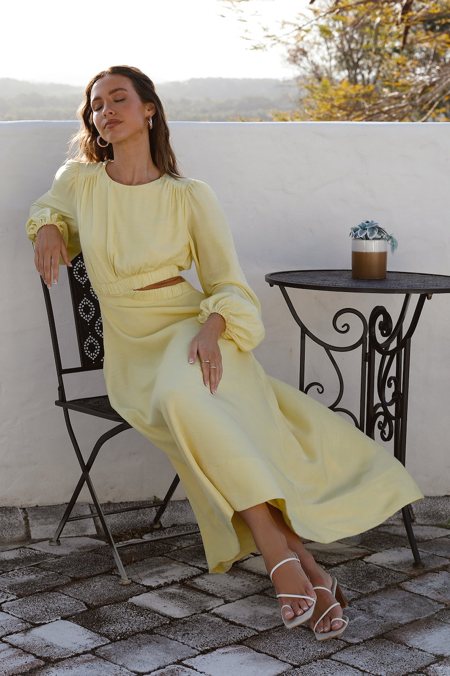 Miles Apart Maxi Dress Yellow-Seaa Fashion