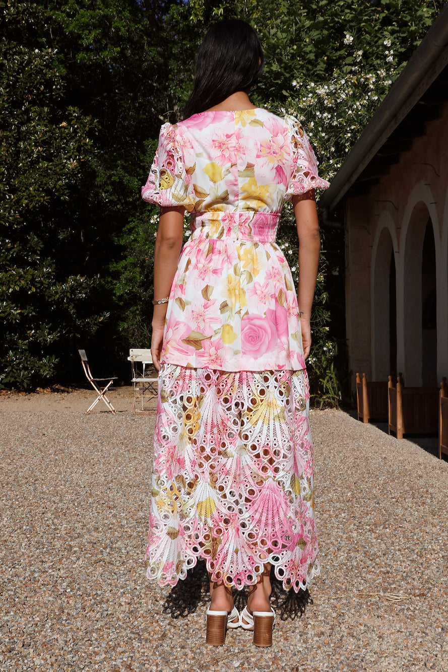 Floral Skies Maxi Dress Pink-Seaa Fashion