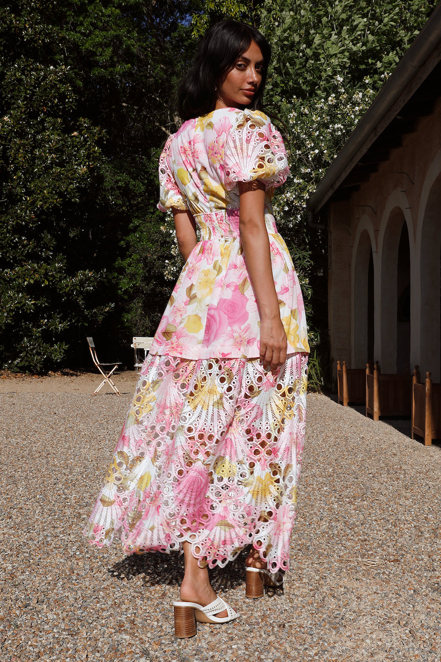 Floral Skies Maxi Dress Pink-Seaa Fashion