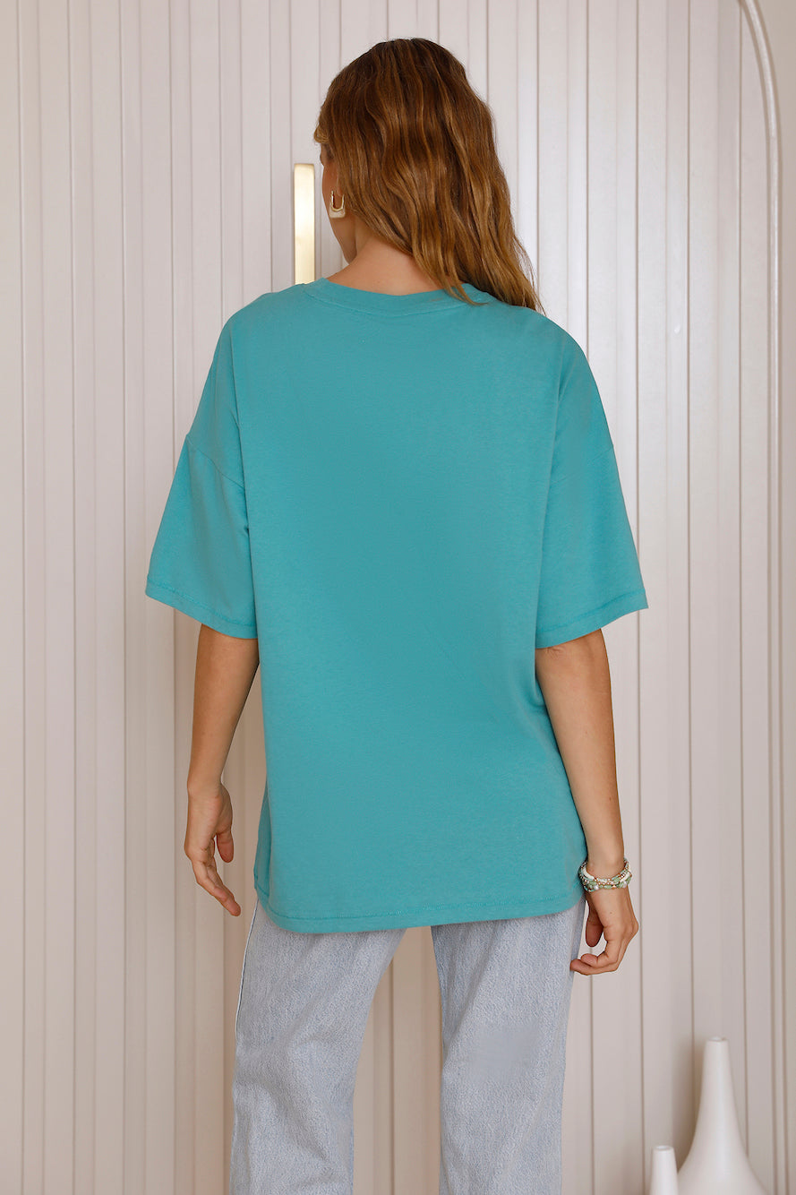 WRANGLER Boxy Slouch Tee Field Of Eyes Blue-Seaa Fashion