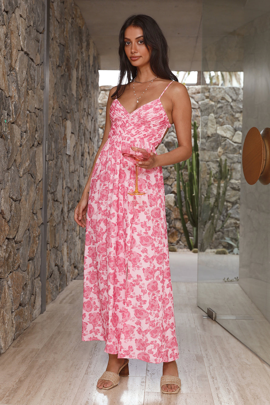 Got The Keys Maxi Dress Pink-Seaa Fashion
