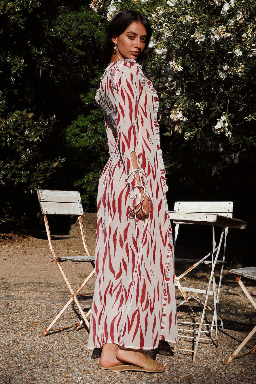 Solo Traveller Maxi Dress Red-Seaa Fashion