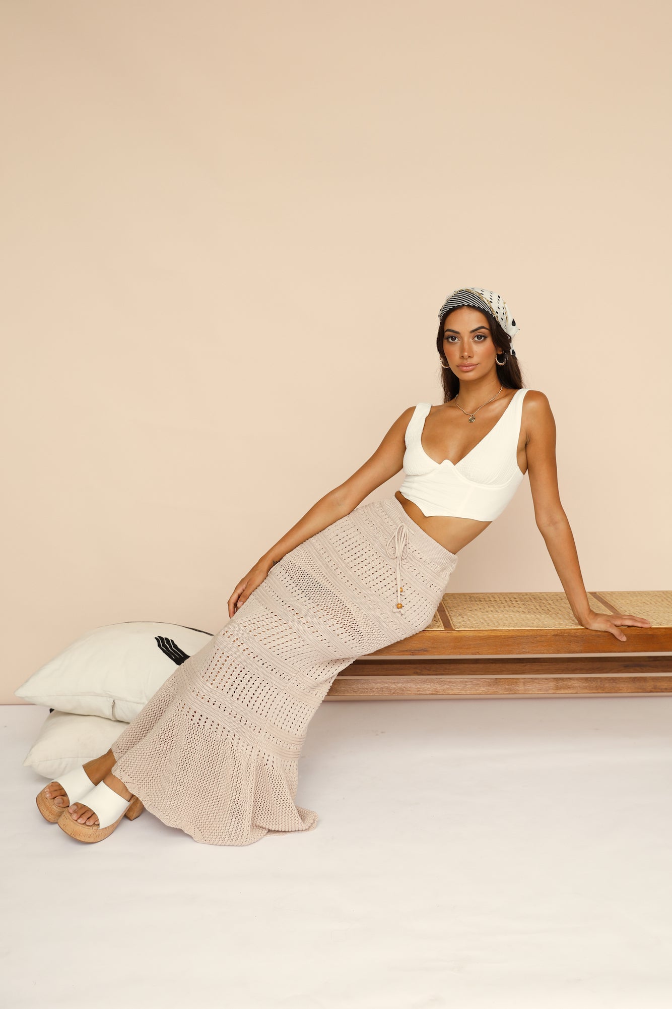 Ever More Maxi Skirt Beige-Seaa Fashion