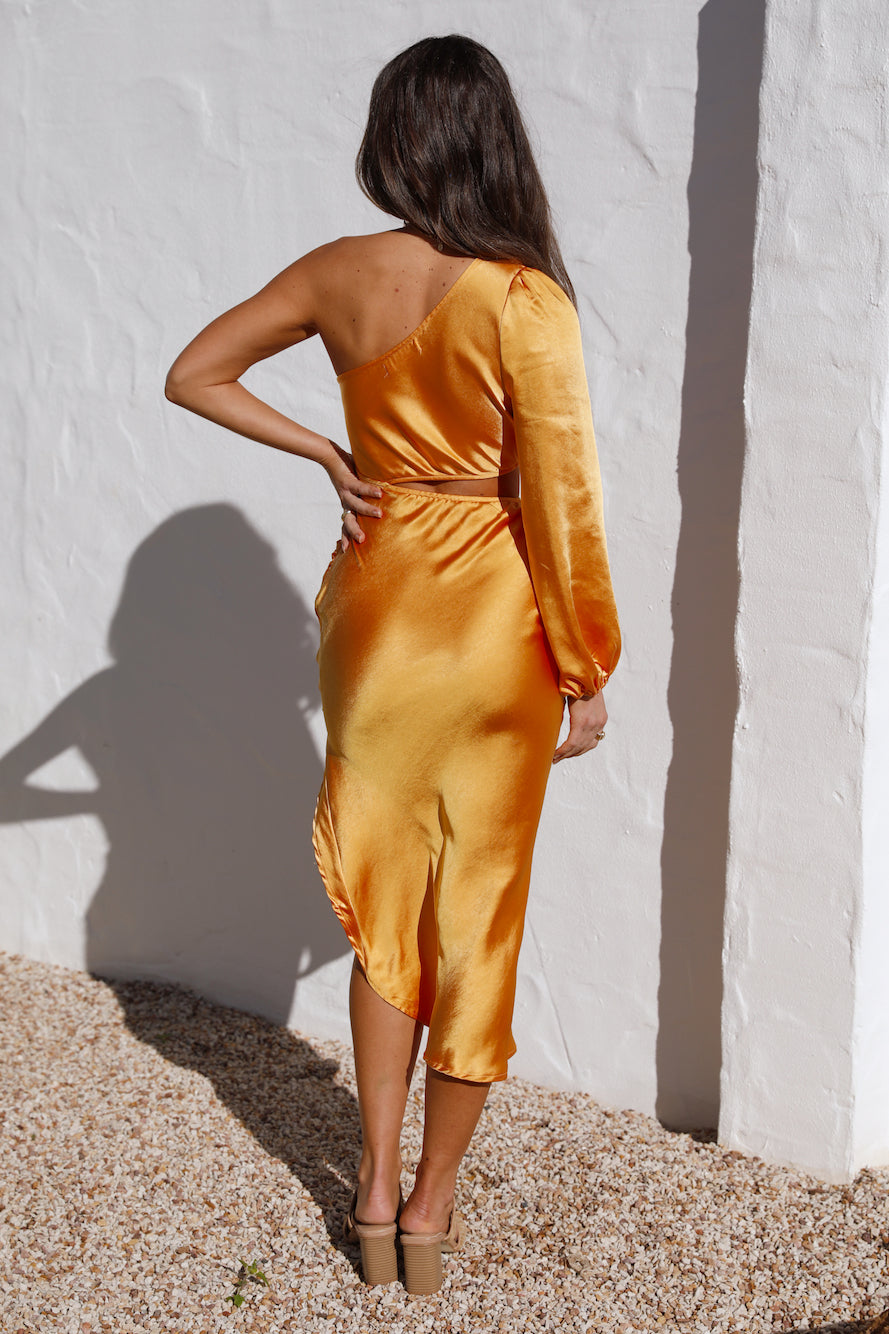 Whisk Away Midi Dress Orange-Seaa Fashion