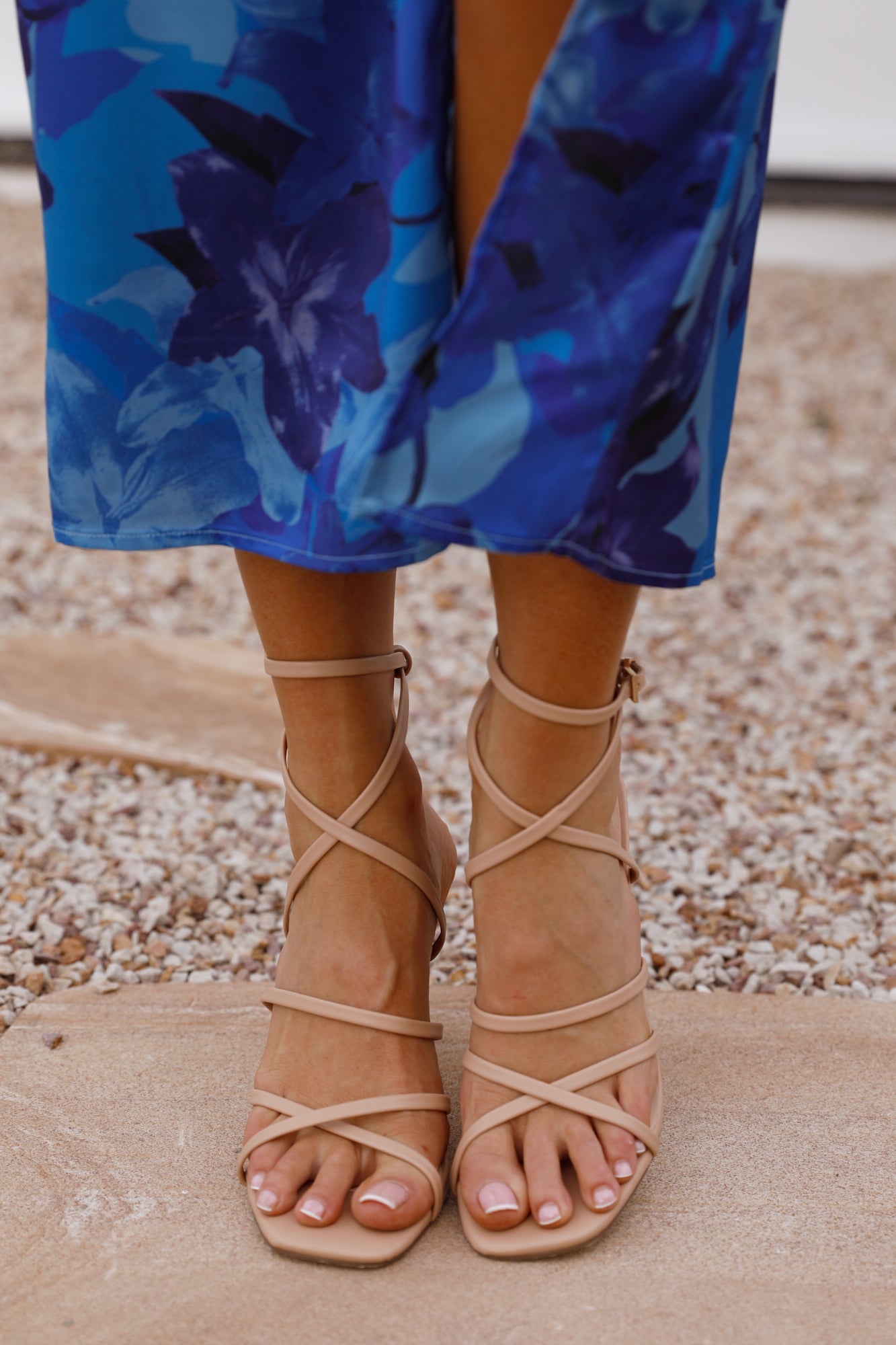 VERALI Kindred Strappy Block Heels Nude Smooth-Seaa Fashion