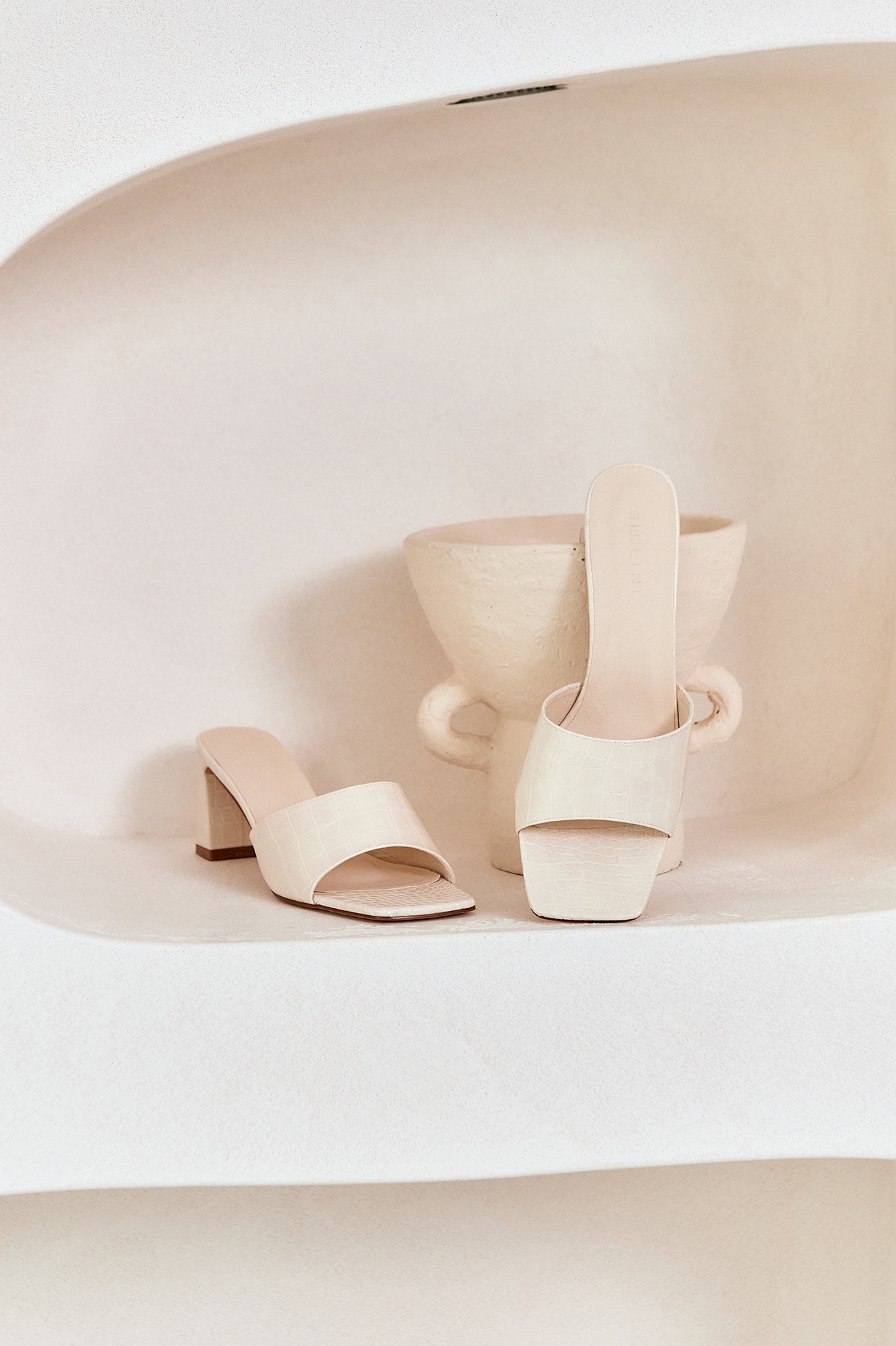 BILLINI Irine Mule Bone Croc-Seaa Fashion