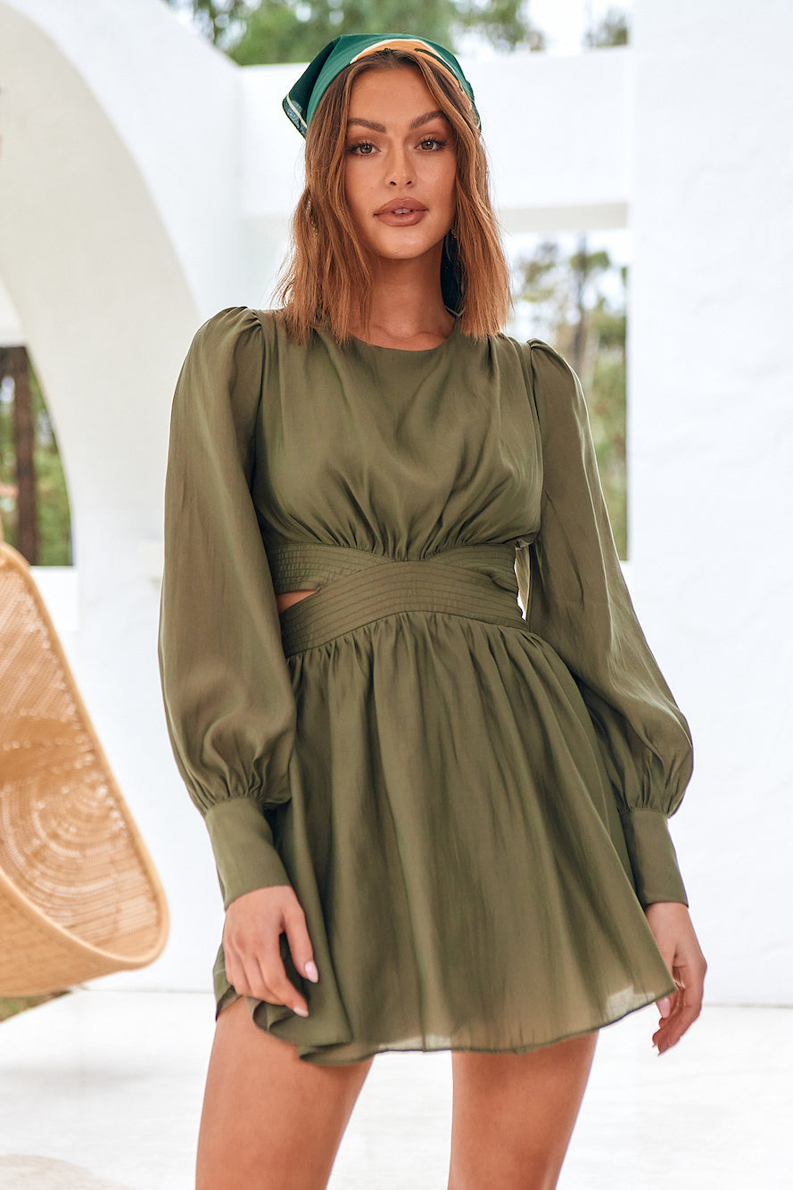 Wish From The Heart Dress Olive-Seaa Fashion