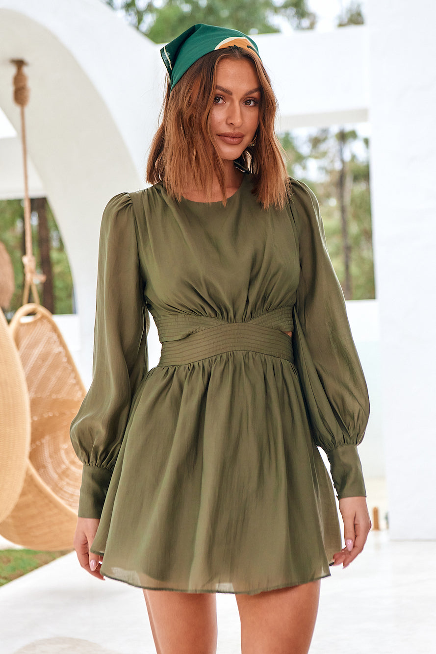 Wish From The Heart Dress Olive-Seaa Fashion