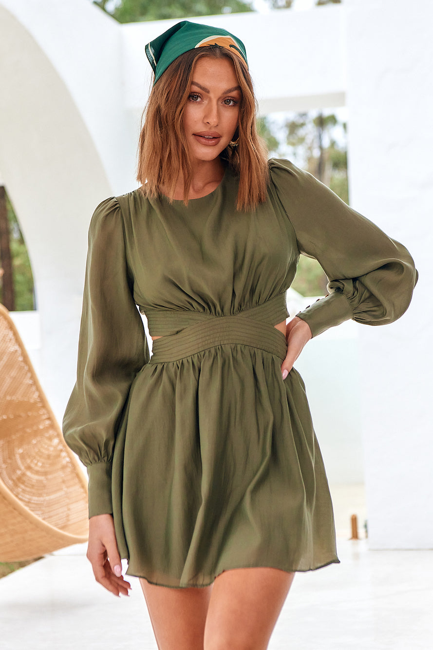 Wish From The Heart Dress Olive-Seaa Fashion