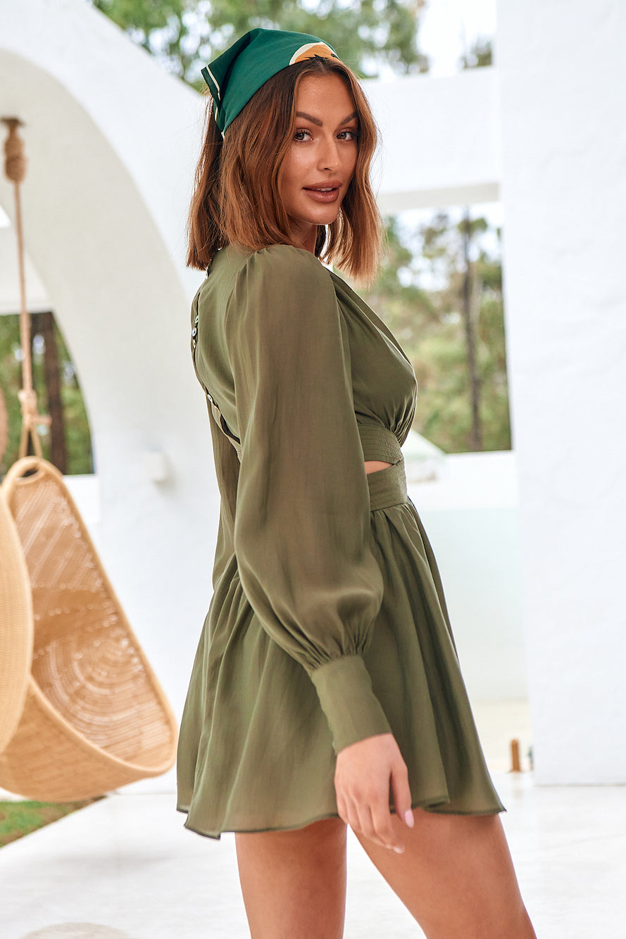 Wish From The Heart Dress Olive-Seaa Fashion