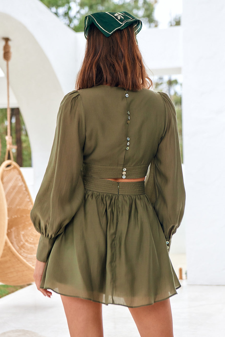 Wish From The Heart Dress Olive-Seaa Fashion