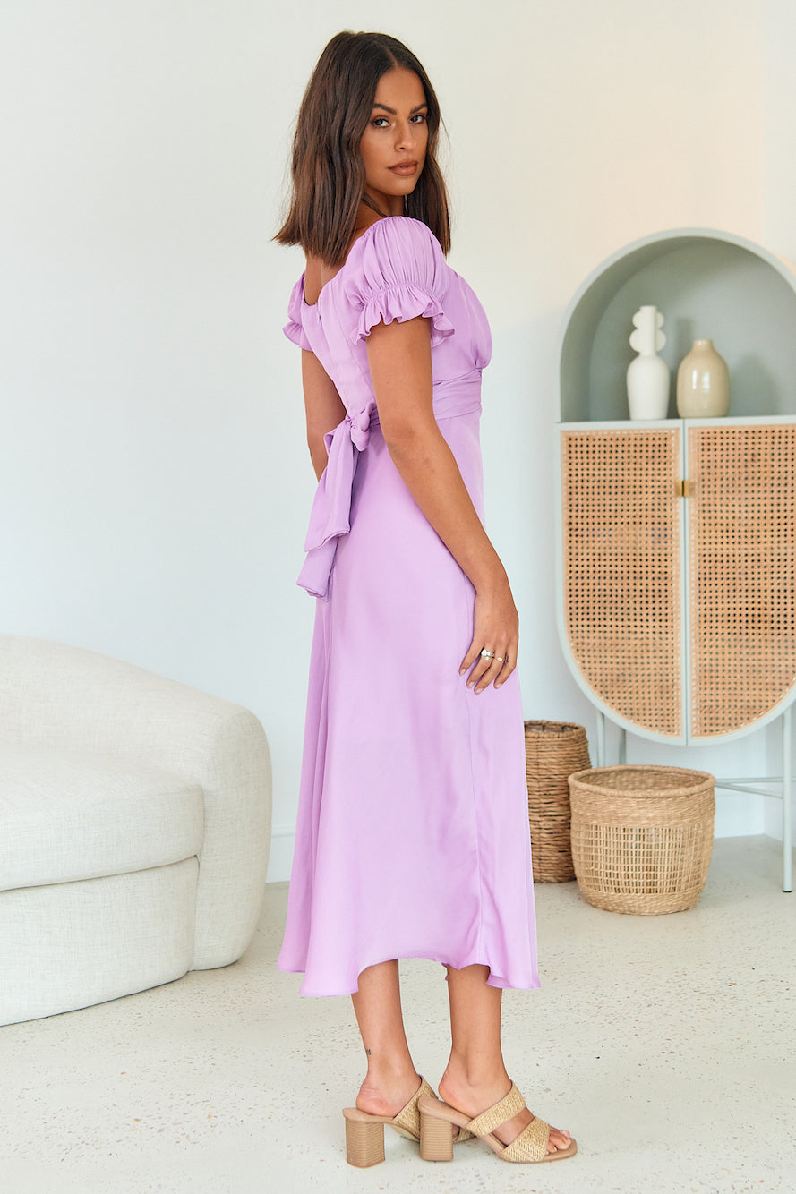 Sumatra Midi Dress Purple-Seaa Fashion