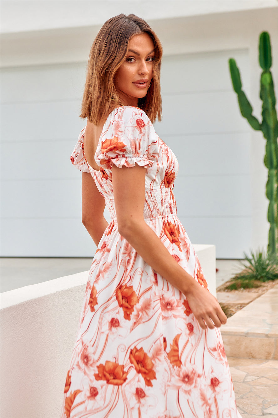 Cantabile Midi Dress Orange-Seaa Fashion