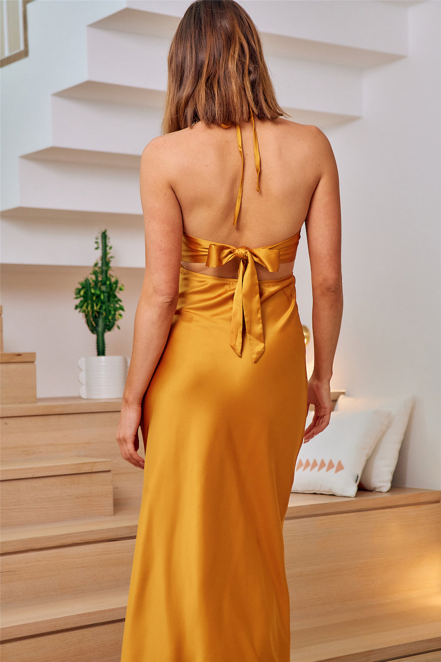 Levelled Soul Maxi Dress Gold-Seaa Fashion