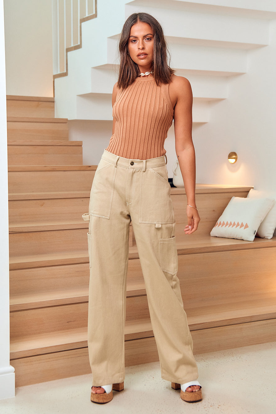 Rolling Clouds Knit Top Brown-Seaa Fashion