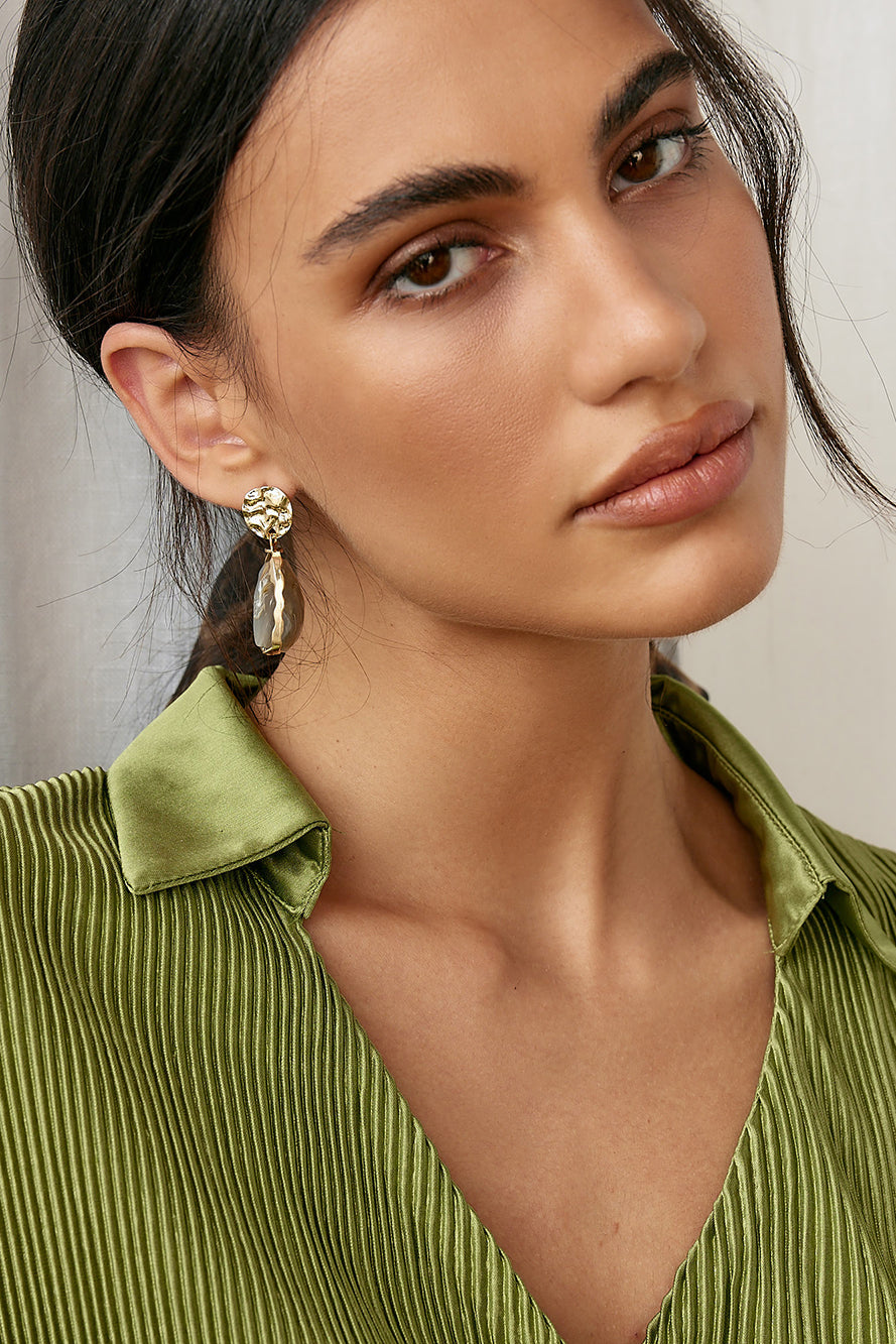 Mona Lisa Earrings Grey-Seaa Fashion