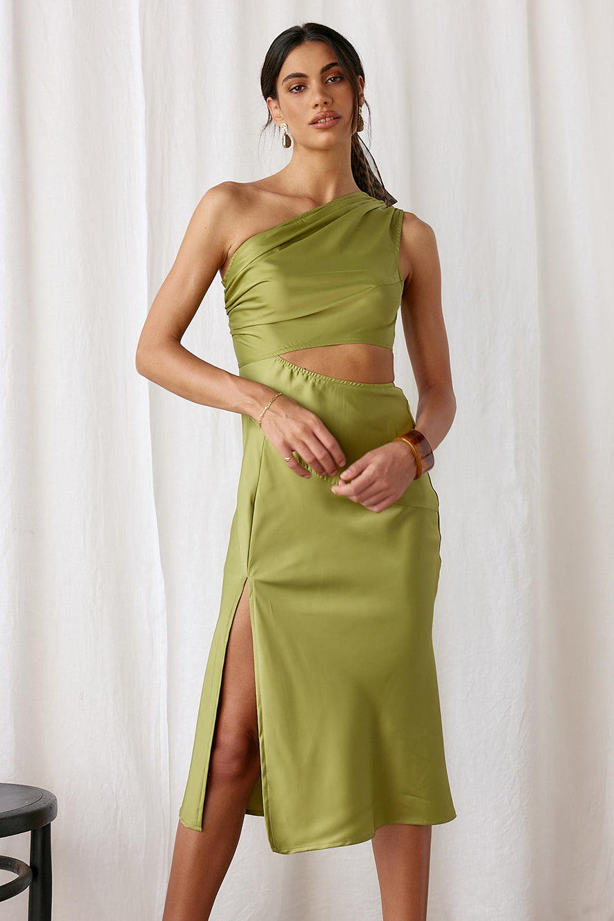 Evening Calling Midi Dress Green-Seaa Fashion