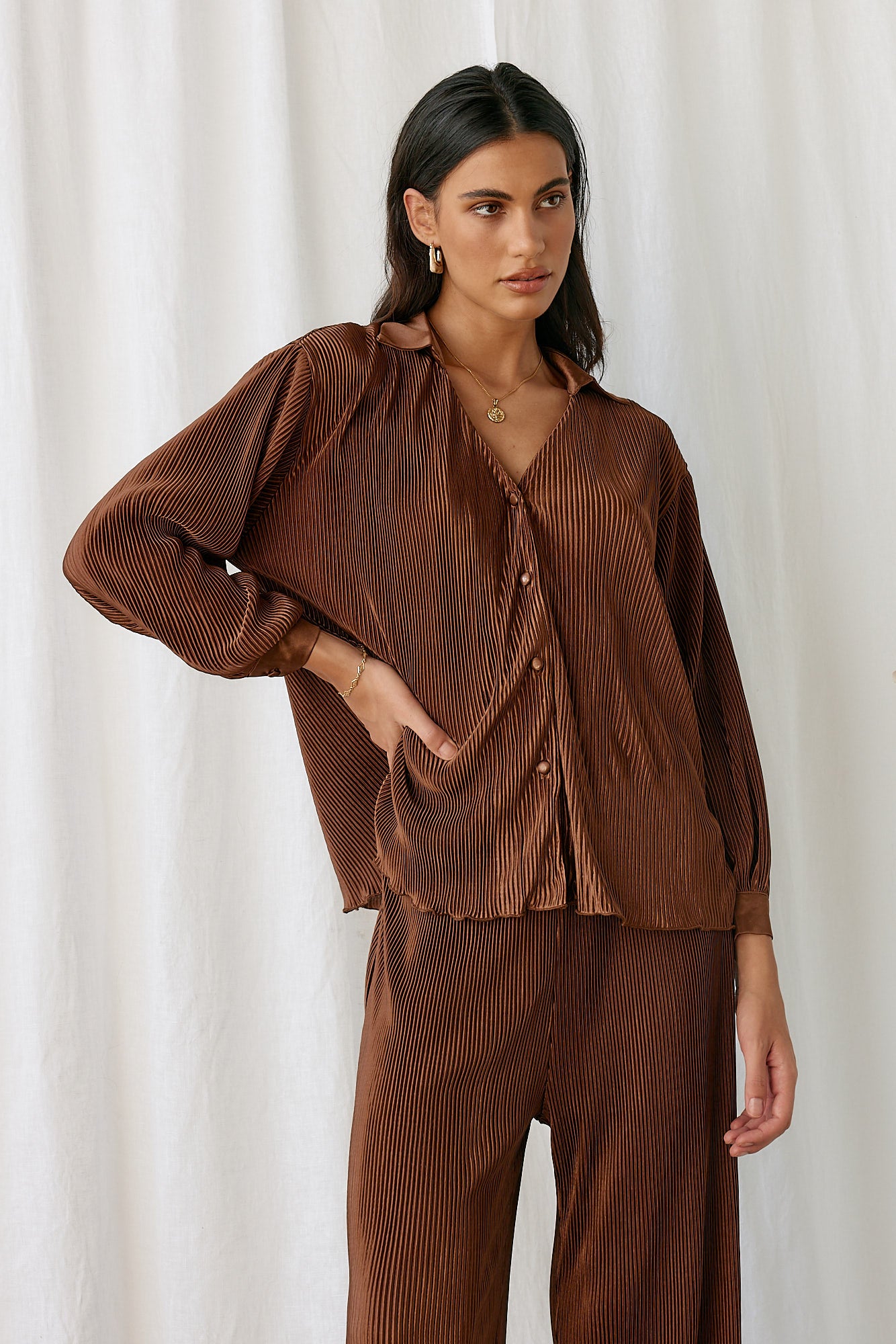 Voyager Shirt Brown-Seaa Fashion