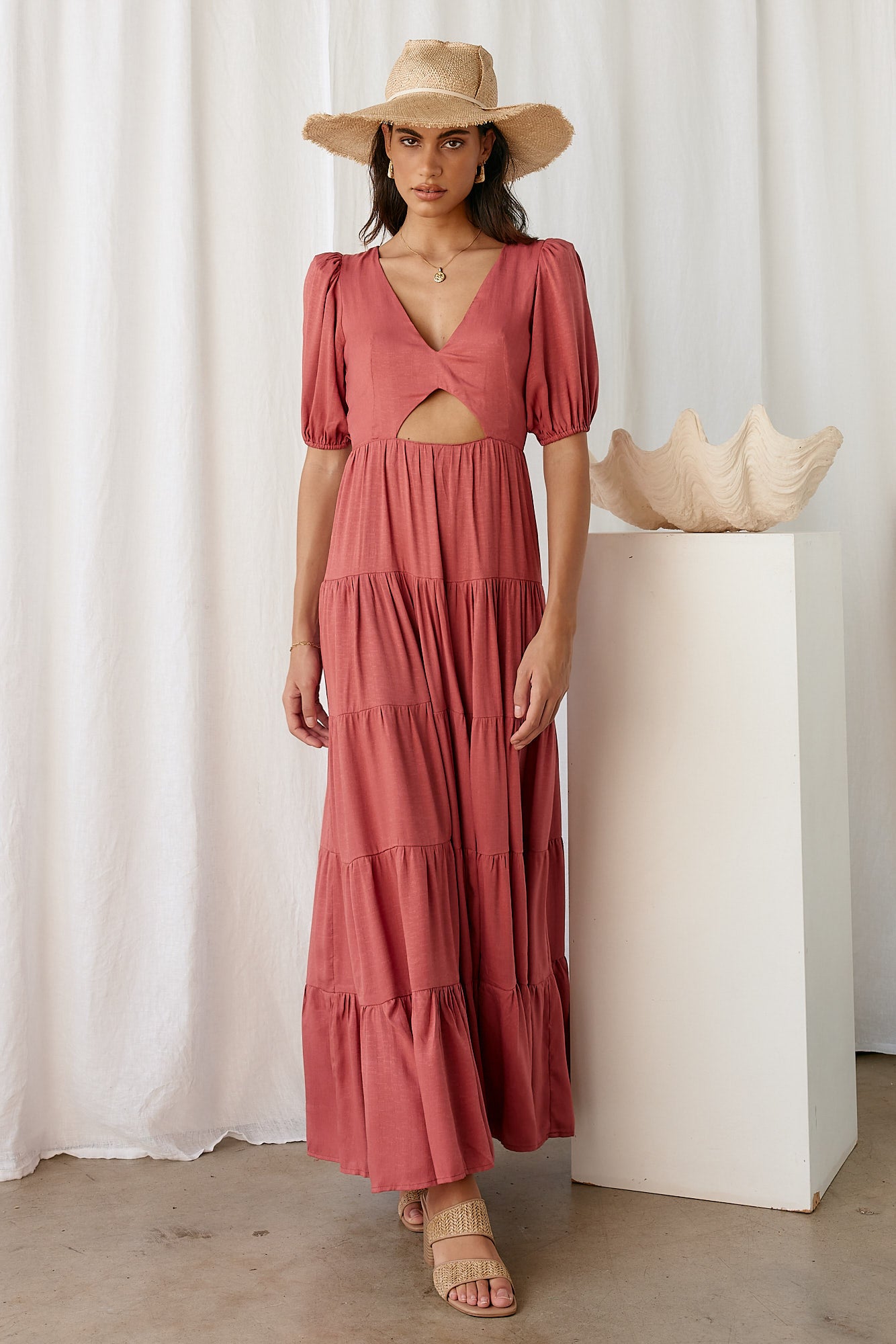 RUNAWAY THE LABEL Cedros Maxi Dress Terracotta-Seaa Fashion