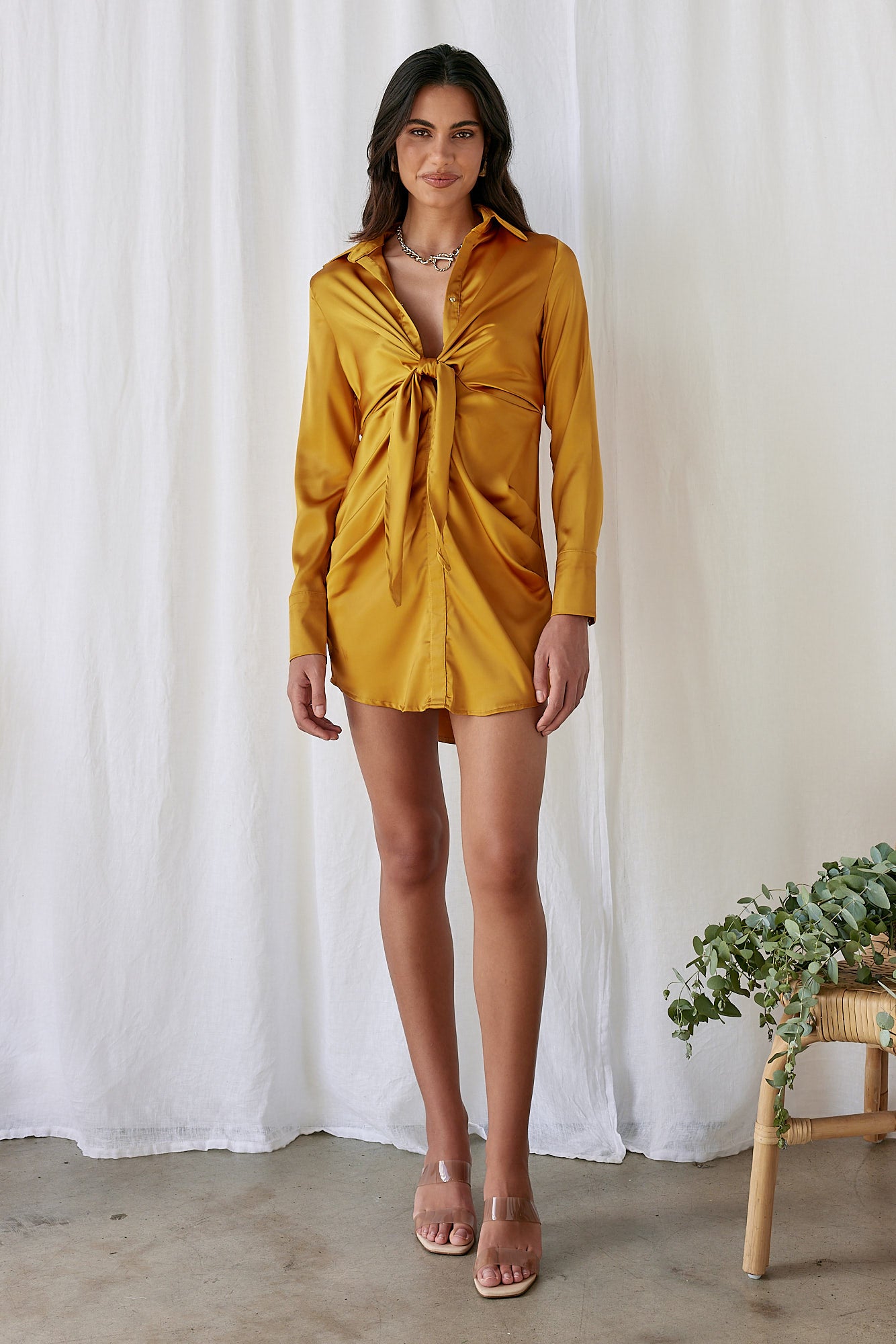 Be My Thriller Dress Yellow-Seaa Fashion