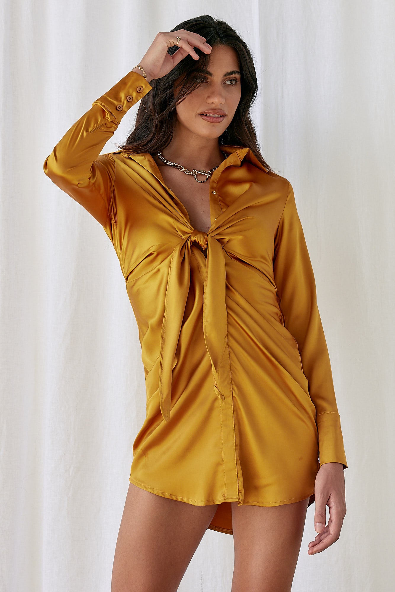 Be My Thriller Dress Yellow-Seaa Fashion