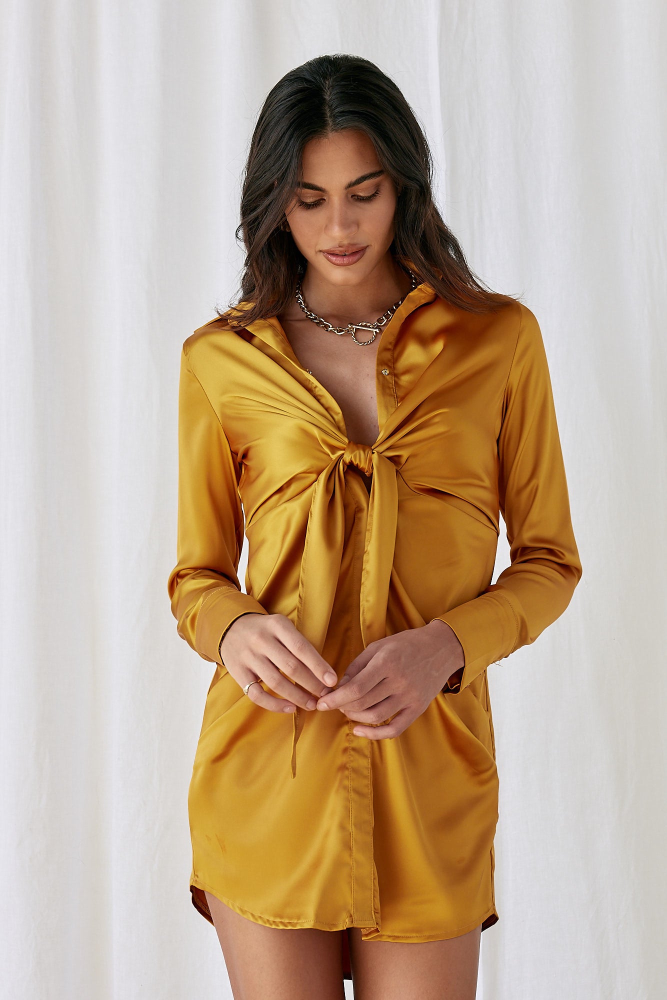 Be My Thriller Dress Yellow-Seaa Fashion