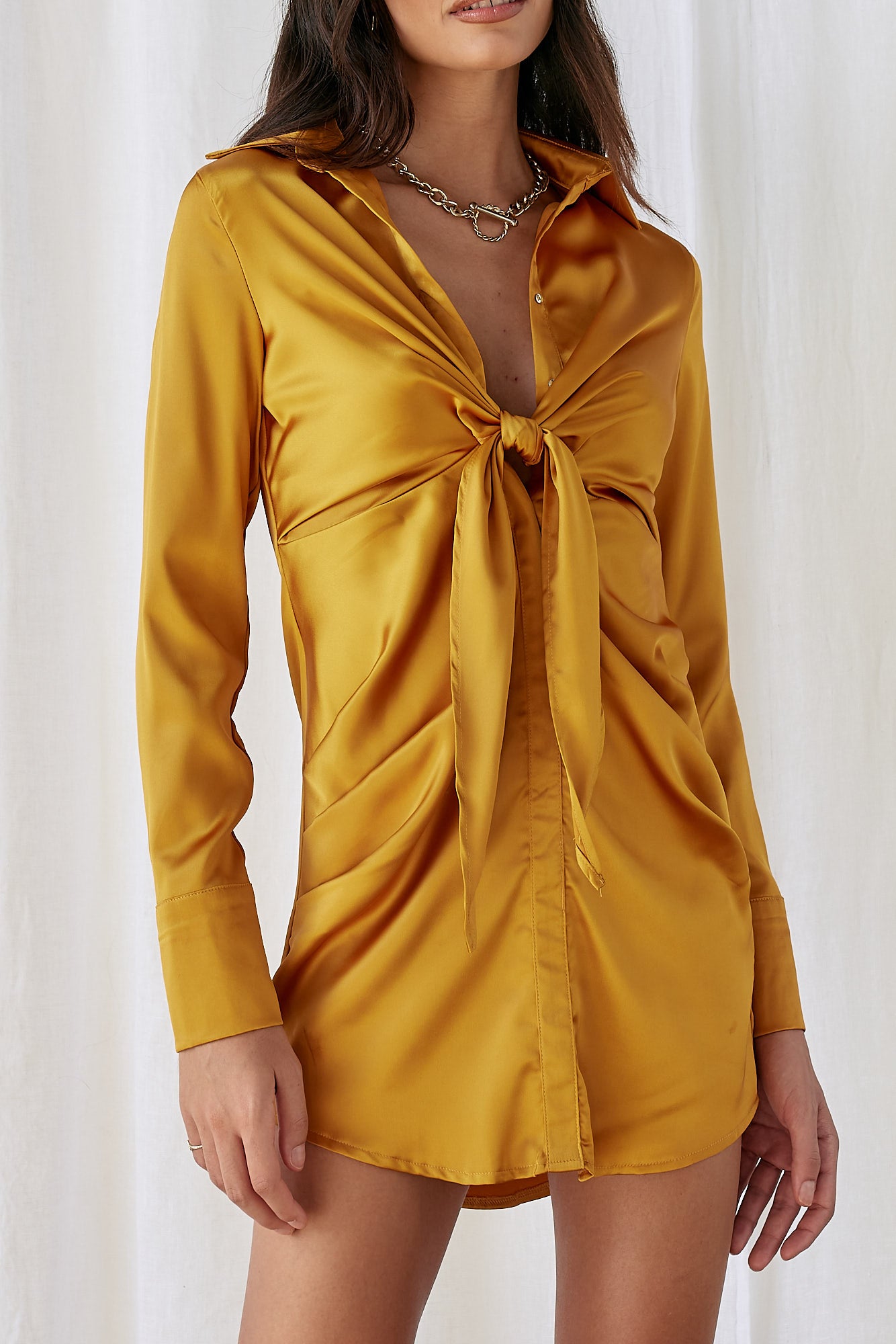 Be My Thriller Dress Yellow-Seaa Fashion