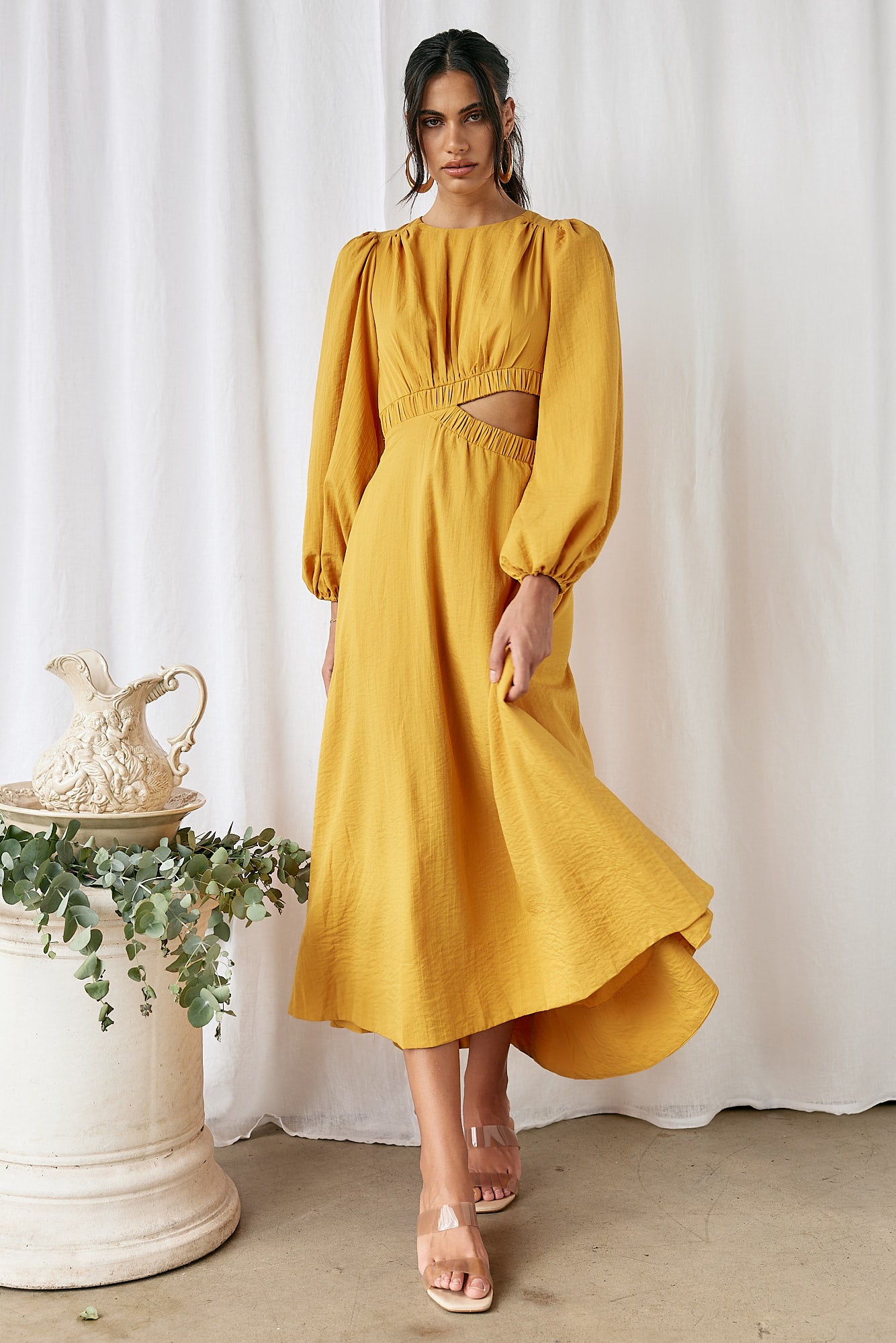 Up All Night Maxi Dress Mustard-Seaa Fashion