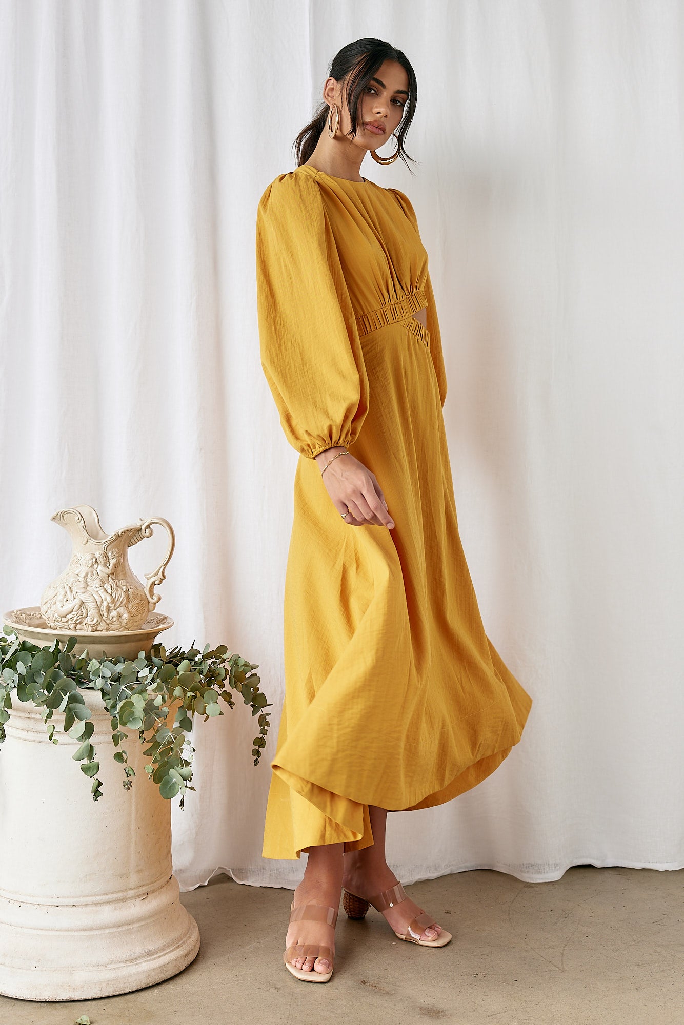 Up All Night Maxi Dress Mustard-Seaa Fashion