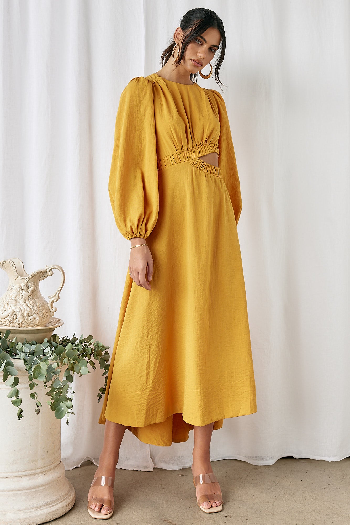 Up All Night Maxi Dress Mustard-Seaa Fashion