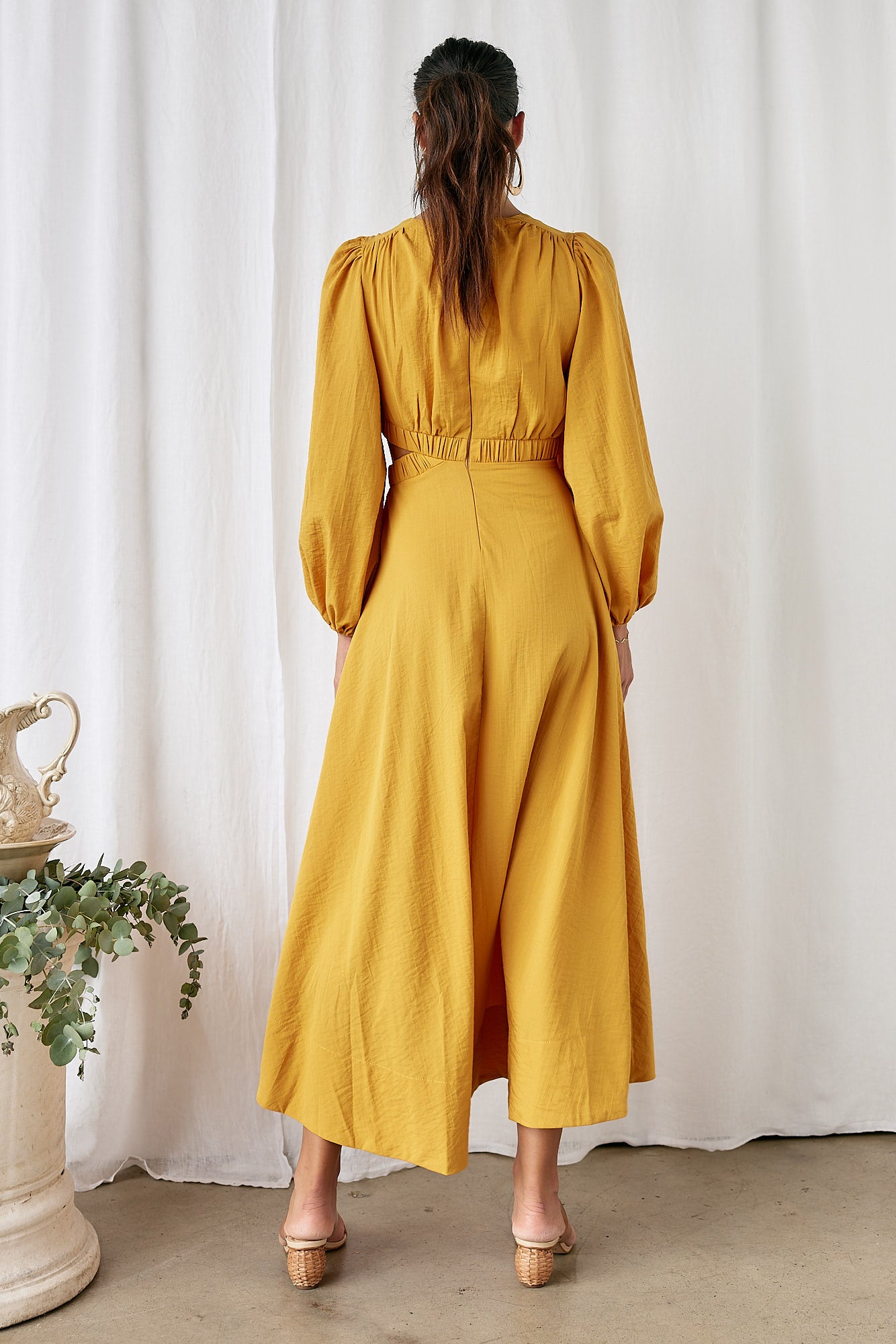 Up All Night Maxi Dress Mustard-Seaa Fashion