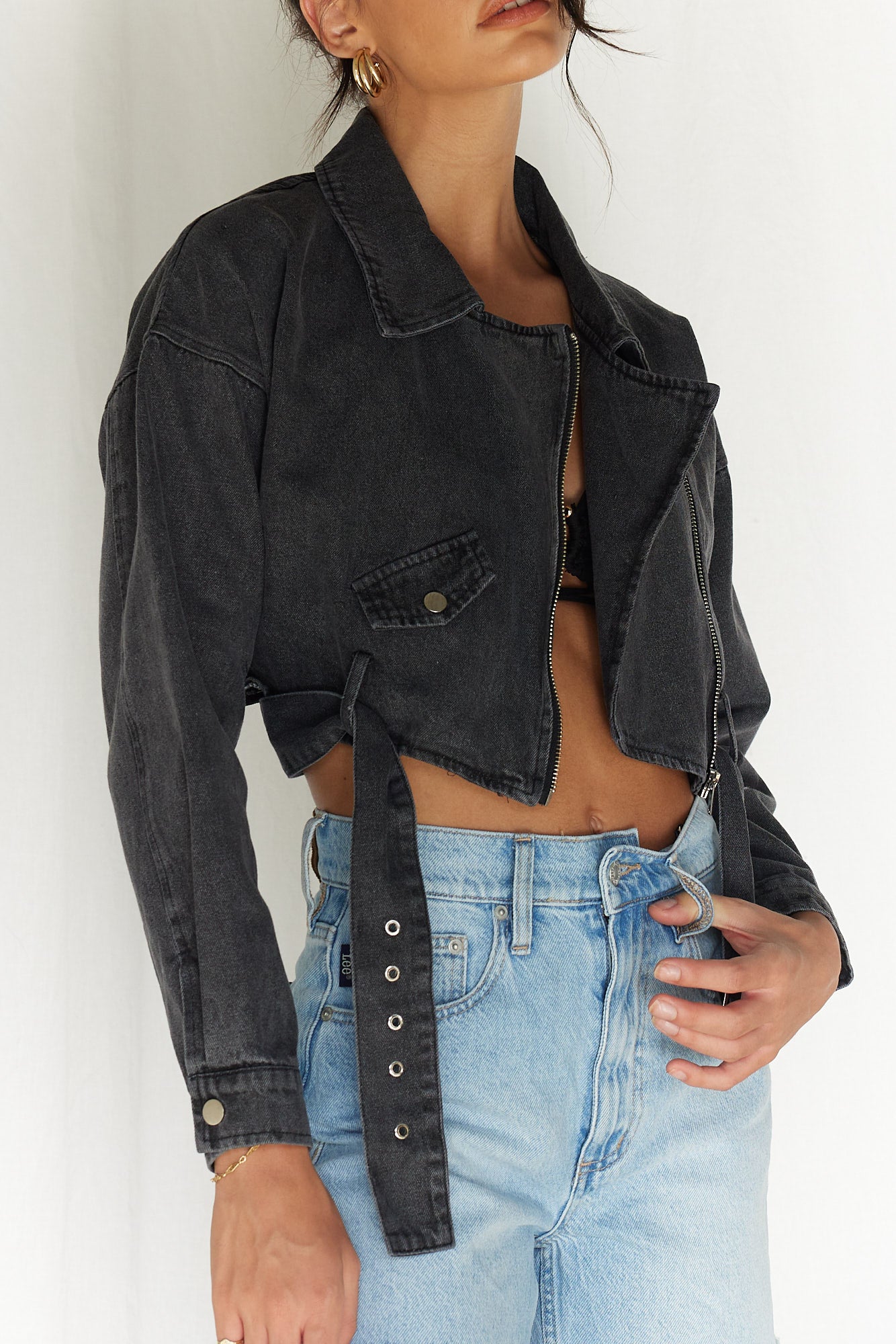 Arena Jacket Black Denim-Seaa Fashion
