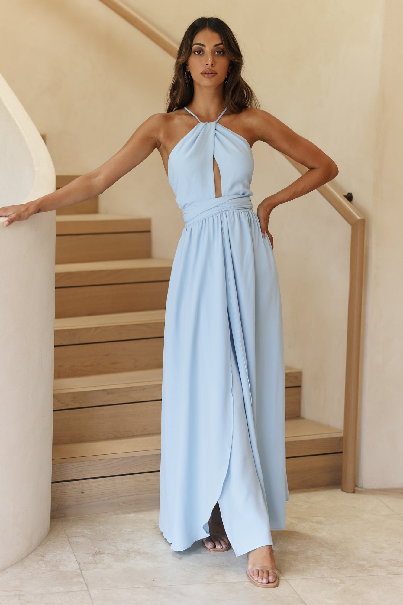 Avenda Maxi Dress Steel Blue-Seaa Fashion