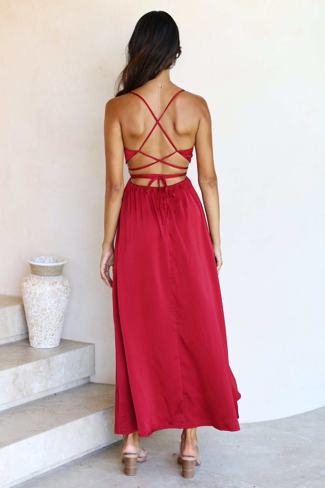 With You Maxi Dress Wine-Seaa Fashion