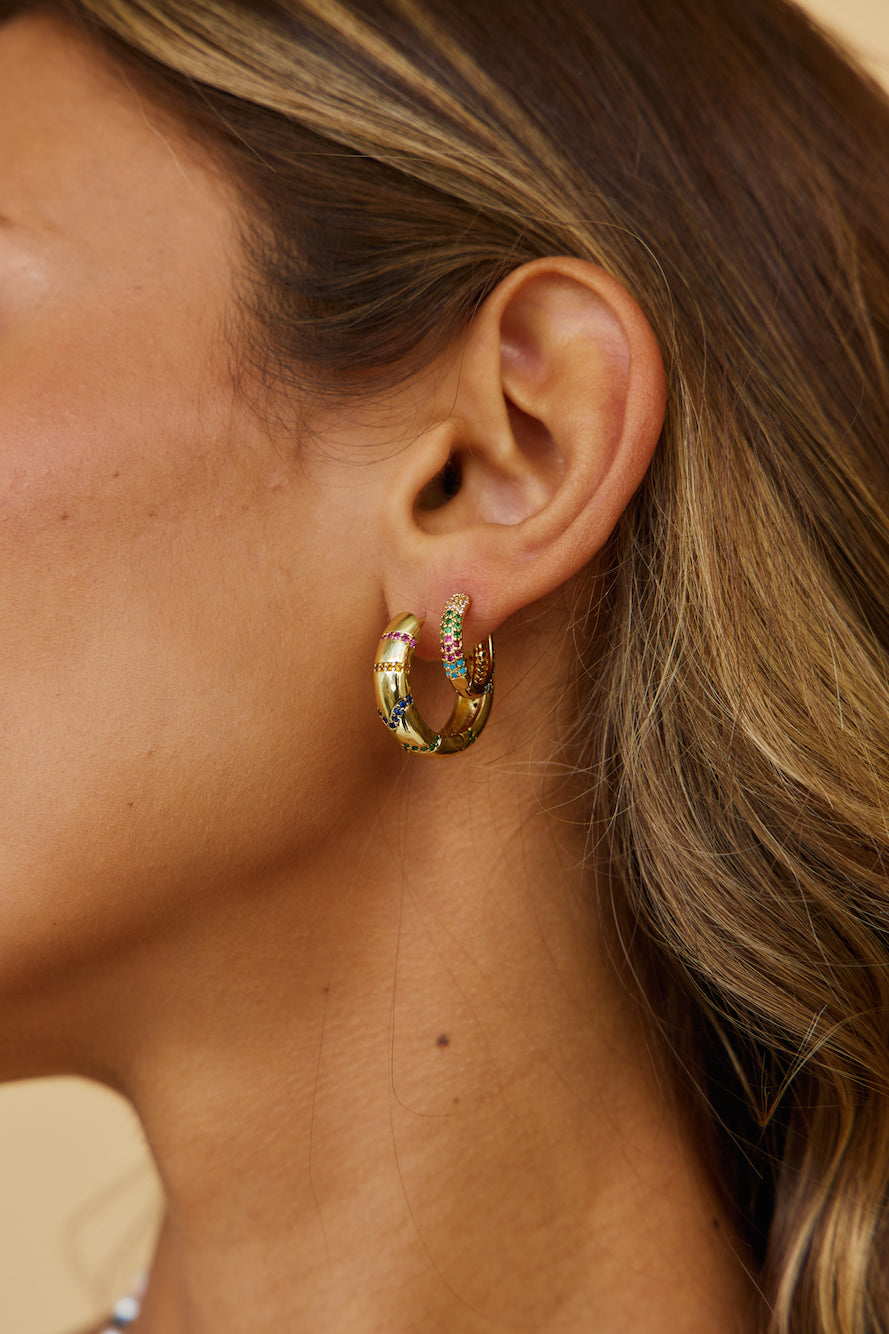 18k Gold Plated Checking In Earrings-Seaa Fashion