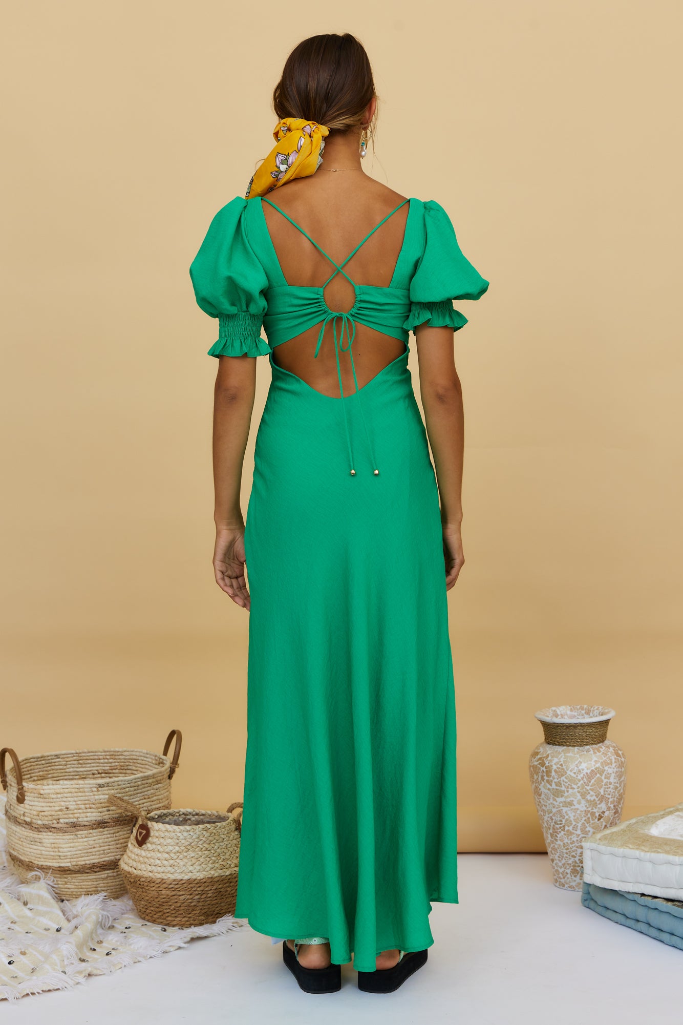 Calyx Maxi Dress Green-Seaa Fashion