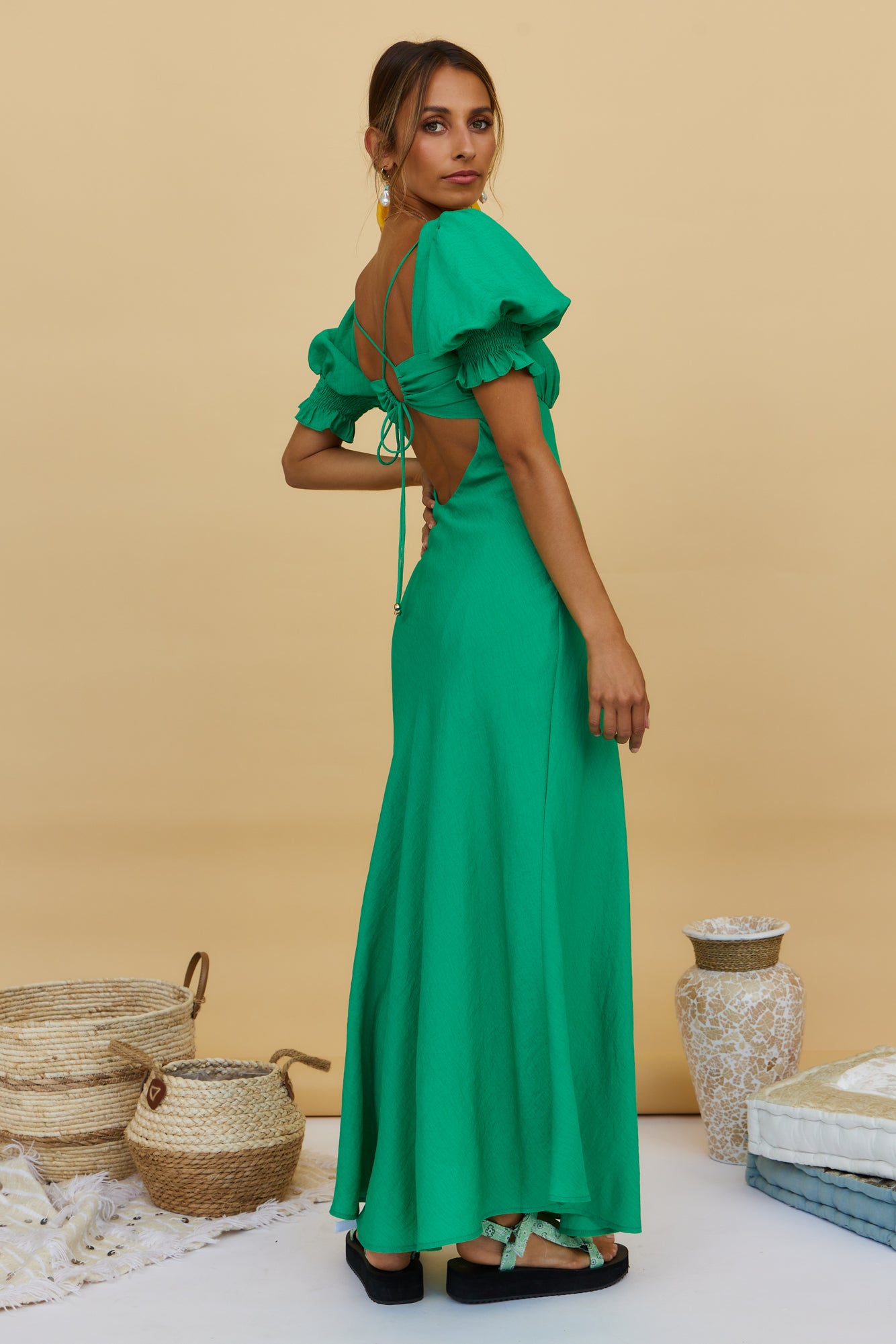 Calyx Maxi Dress Green-Seaa Fashion