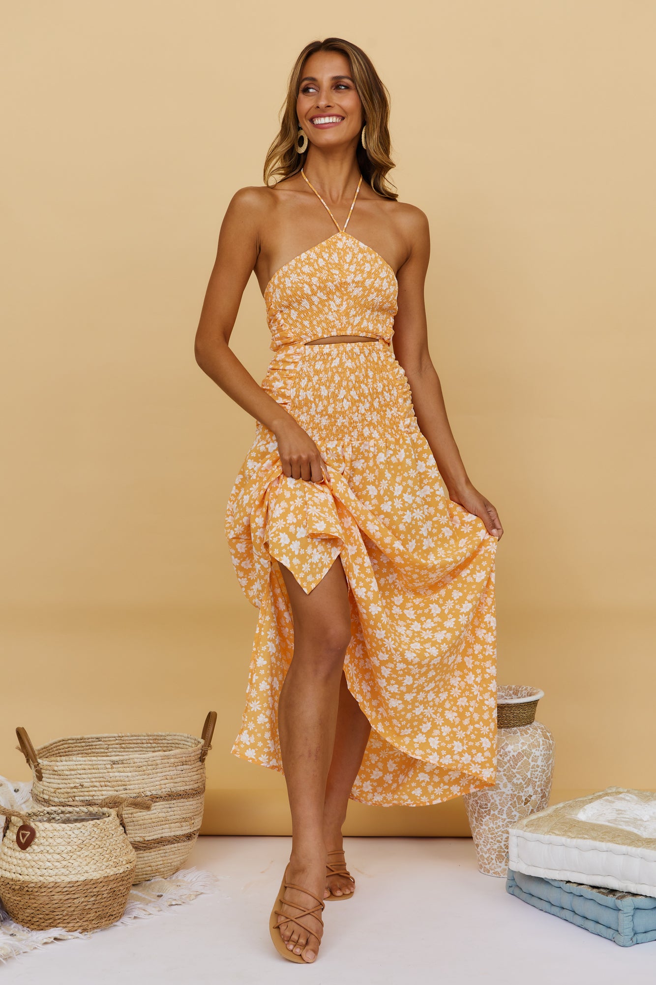 Sweet Citrus Maxi Dress-Seaa Fashion