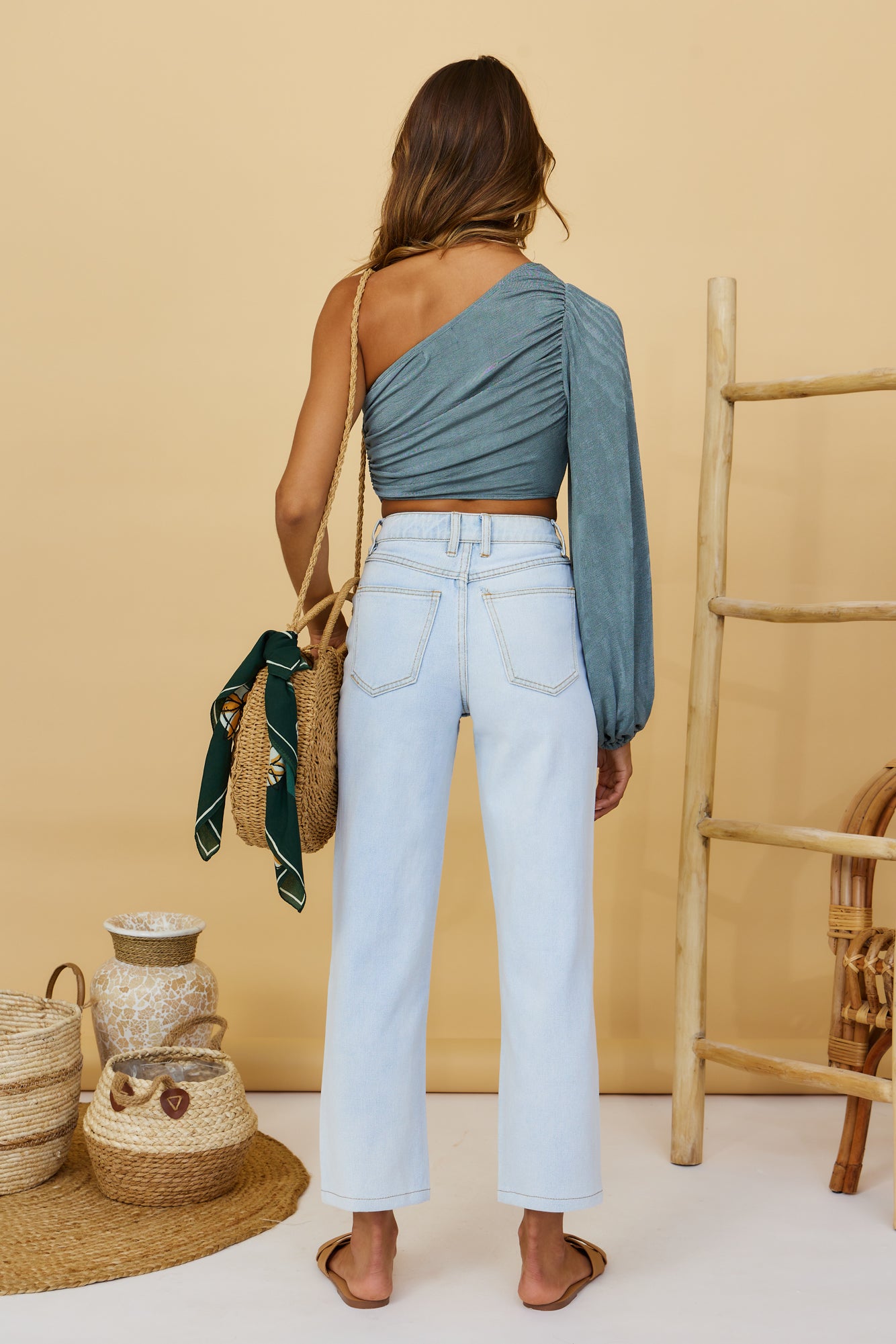 Wake Up Crop Top Khaki-Seaa Fashion