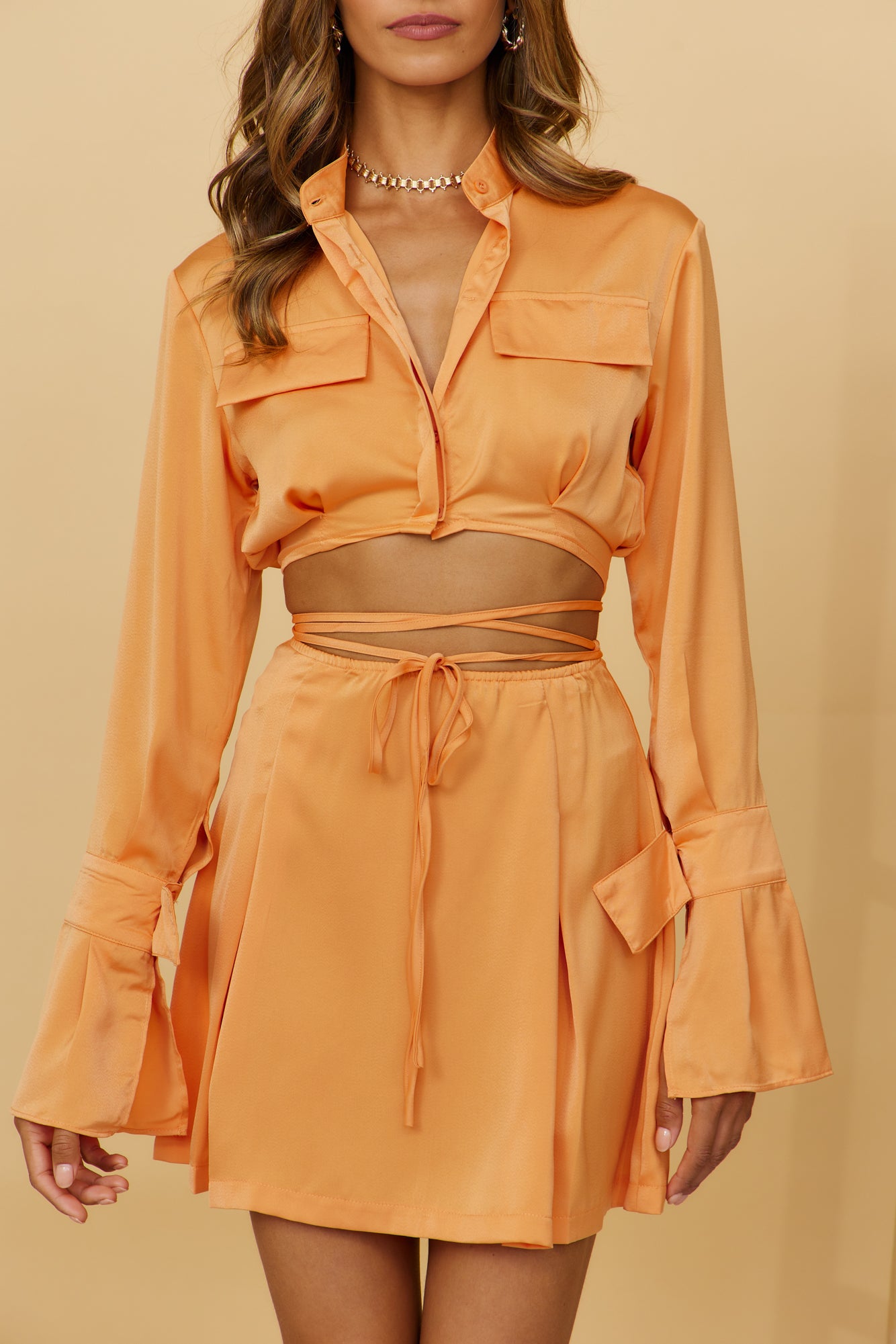 Twenty-Four Seven Crop Top Orange-Seaa Fashion