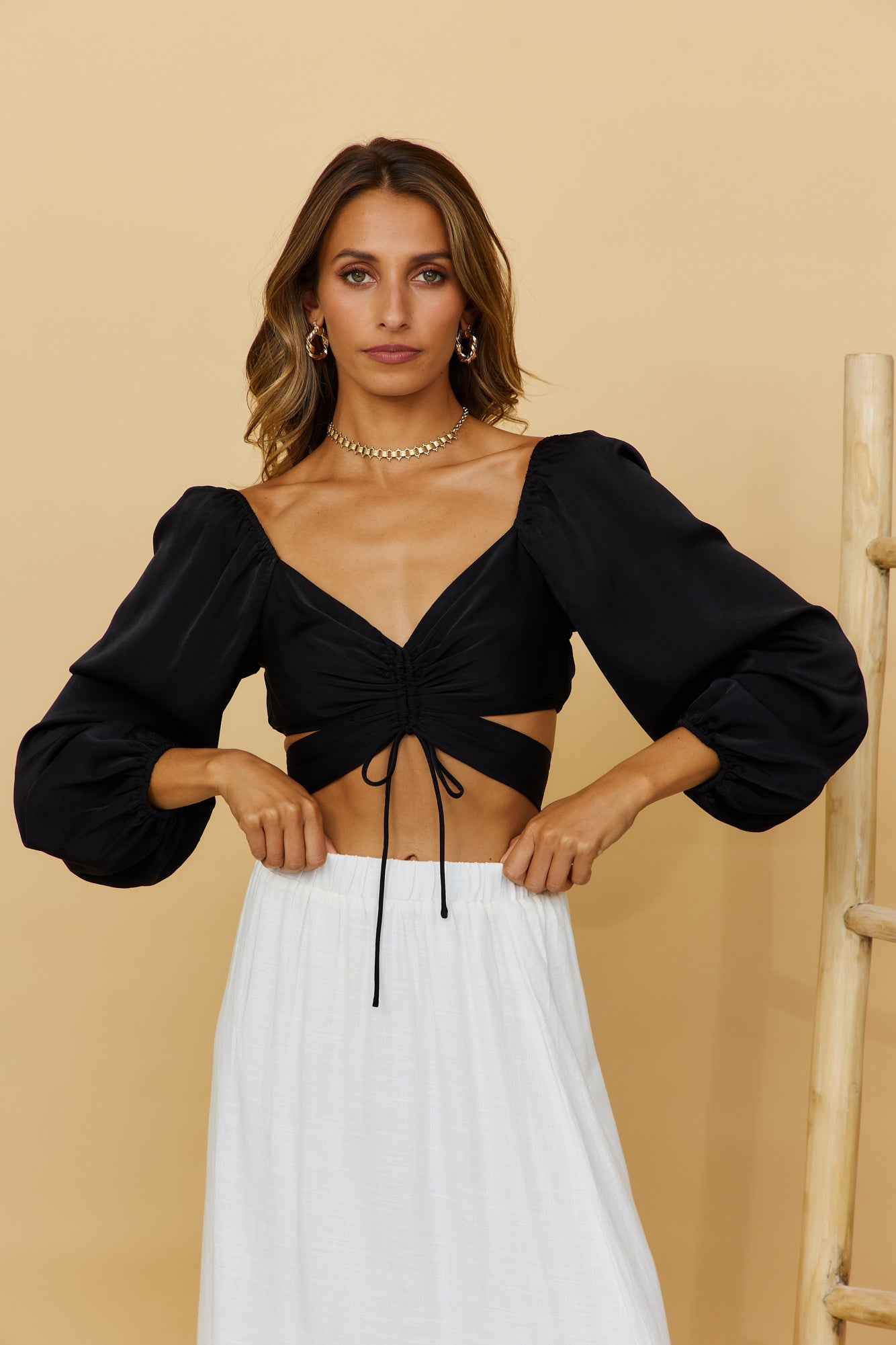 From The Heart Crop Top Black-Seaa Fashion