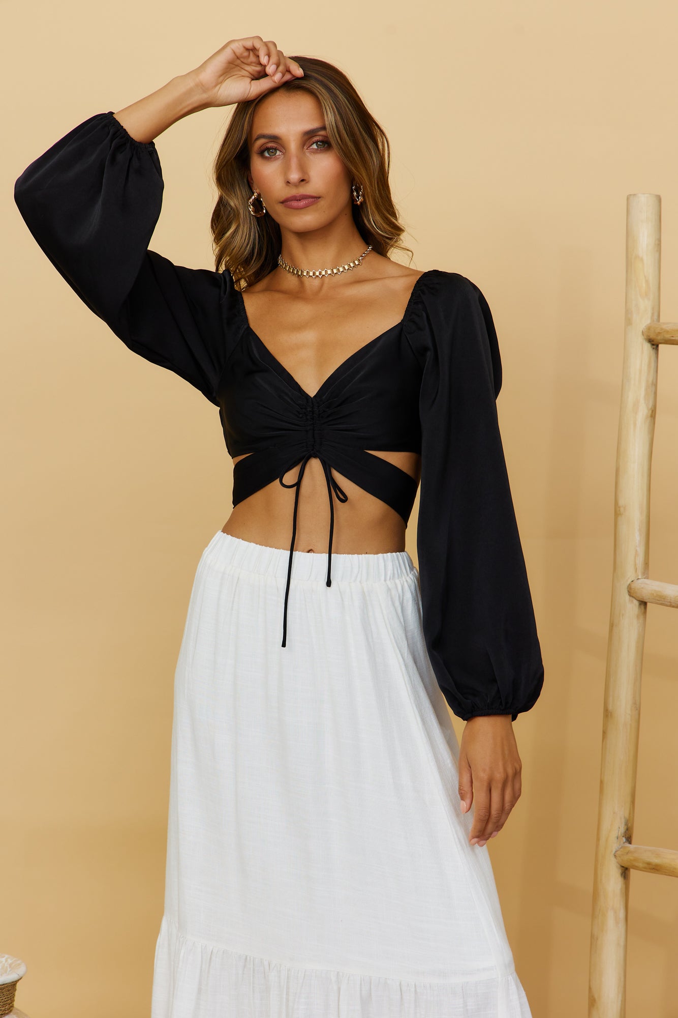 From The Heart Crop Top Black-Seaa Fashion