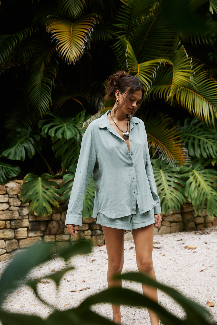 SEVEN WONDERS Kiana Shirt Sage-Seaa Fashion