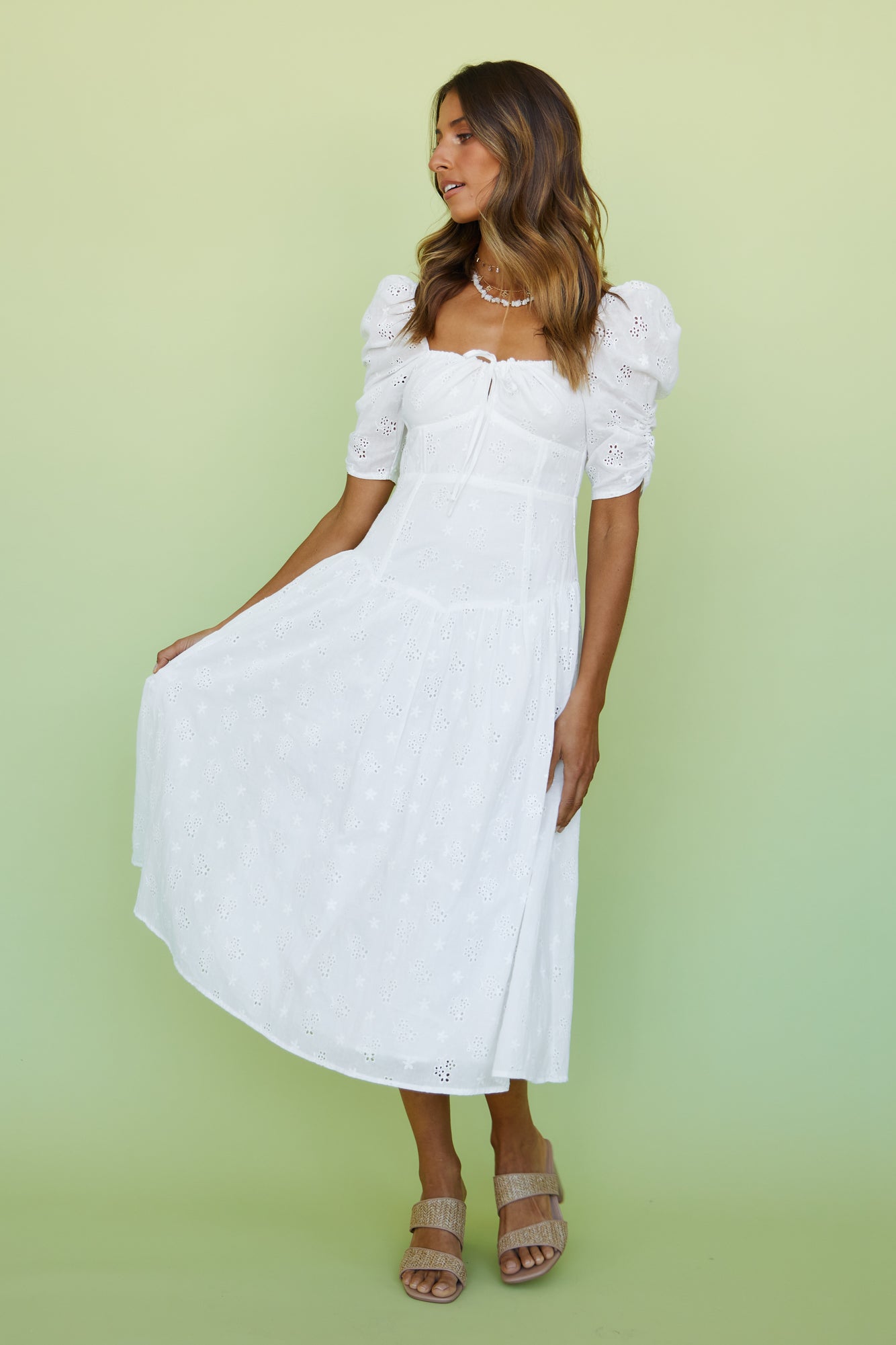 Transcendence Midi Dress White-Seaa Fashion
