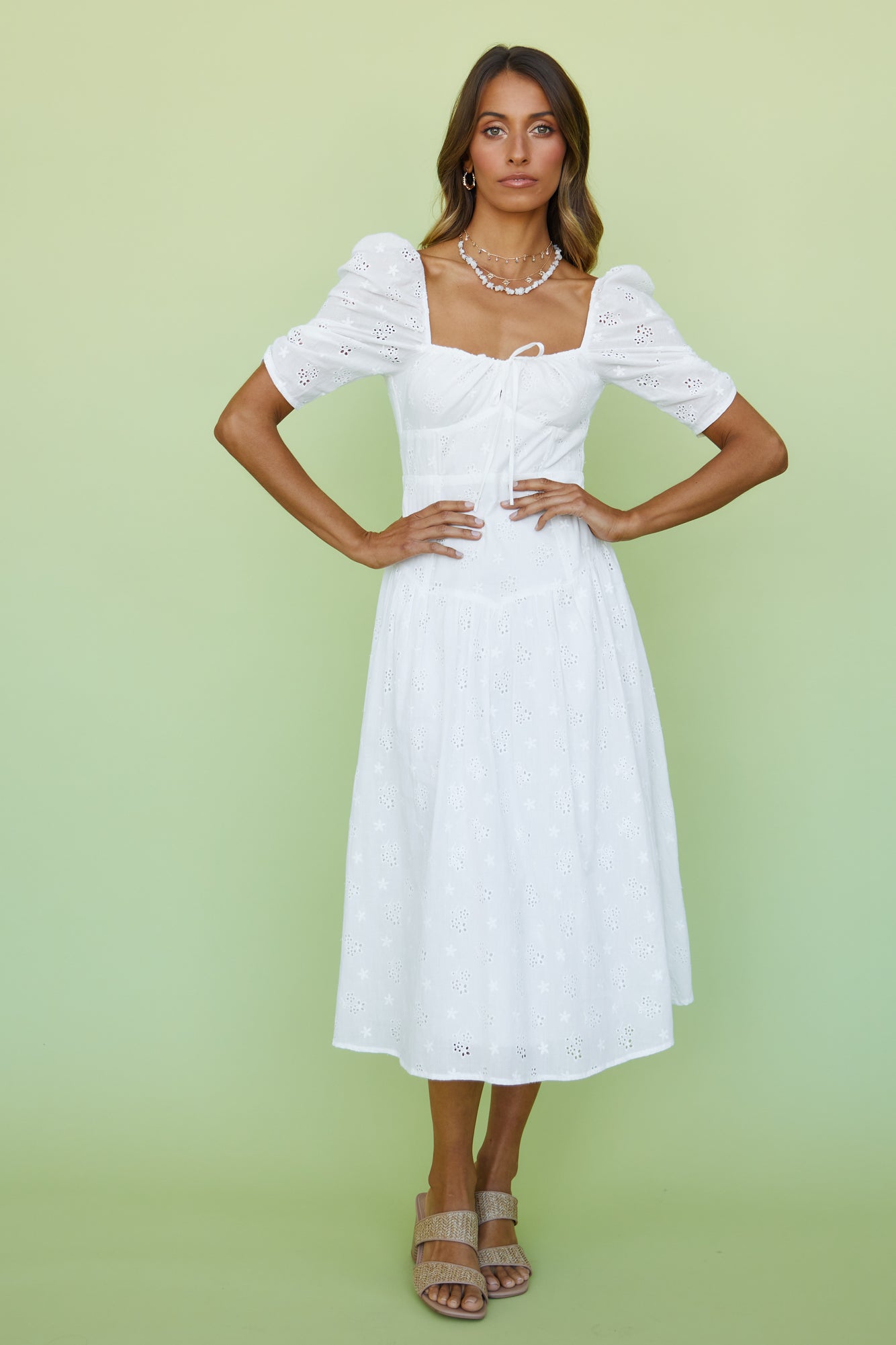 Transcendence Midi Dress White-Seaa Fashion