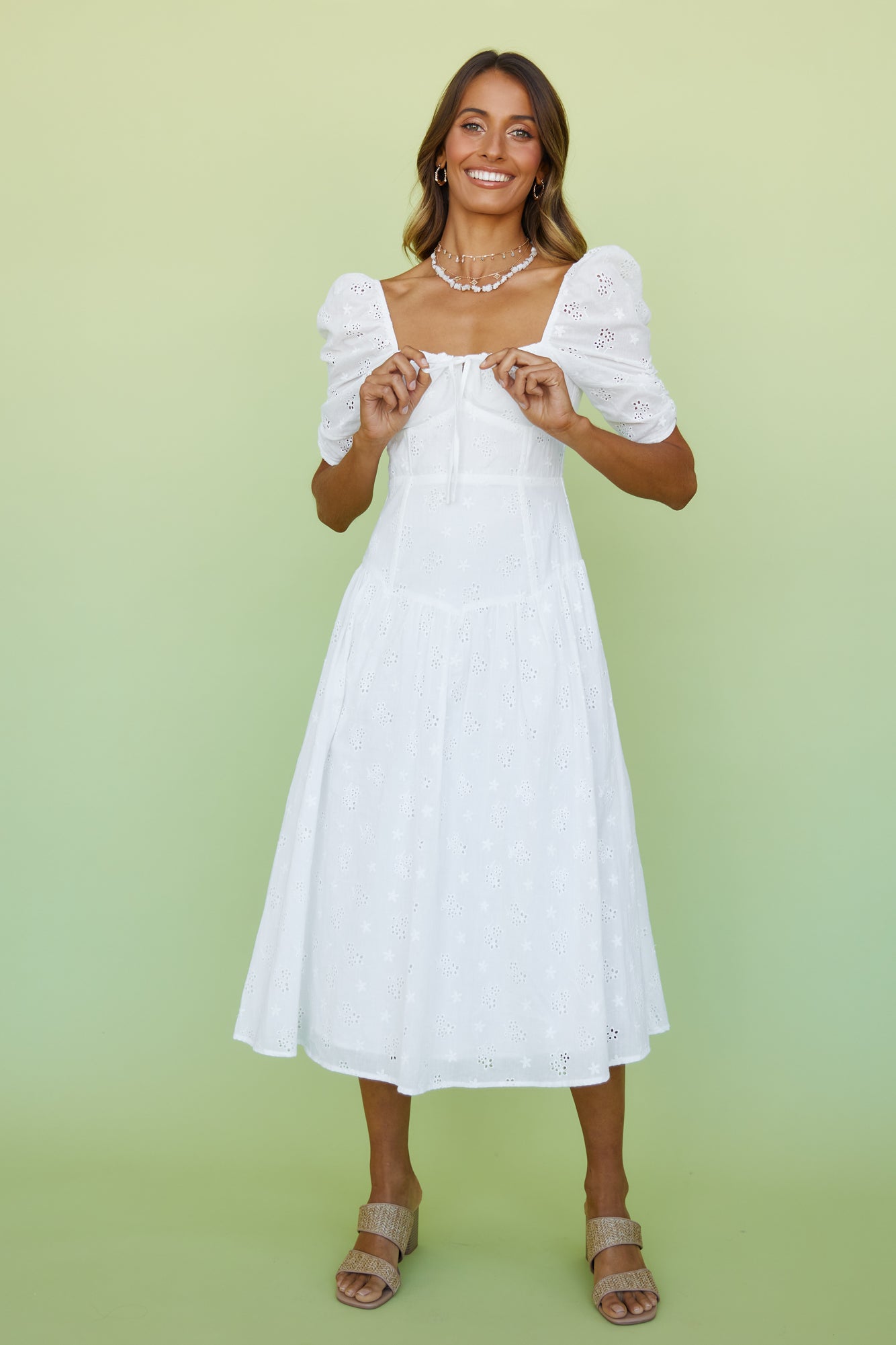 Transcendence Midi Dress White-Seaa Fashion