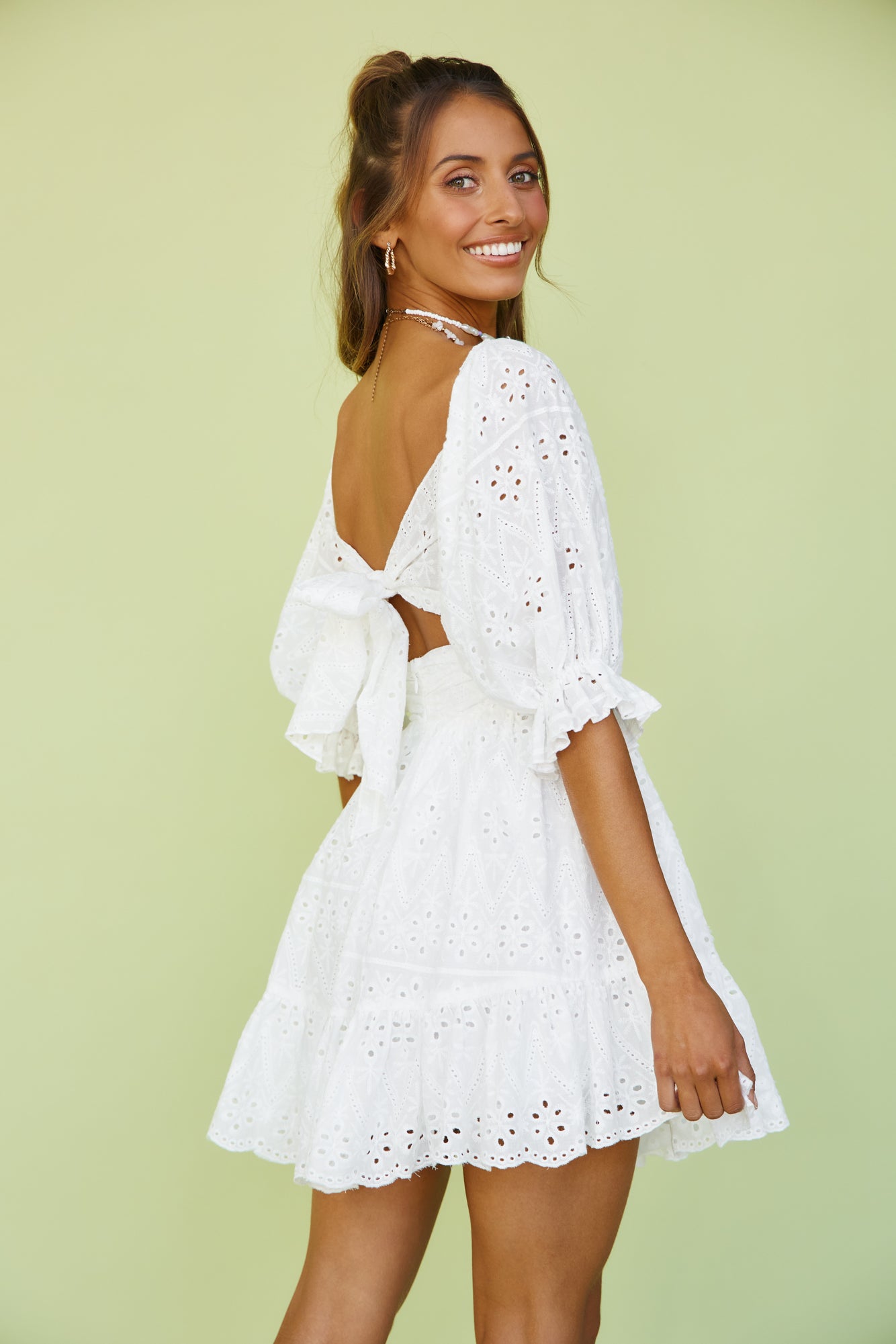 Circling Round Dress White-Seaa Fashion